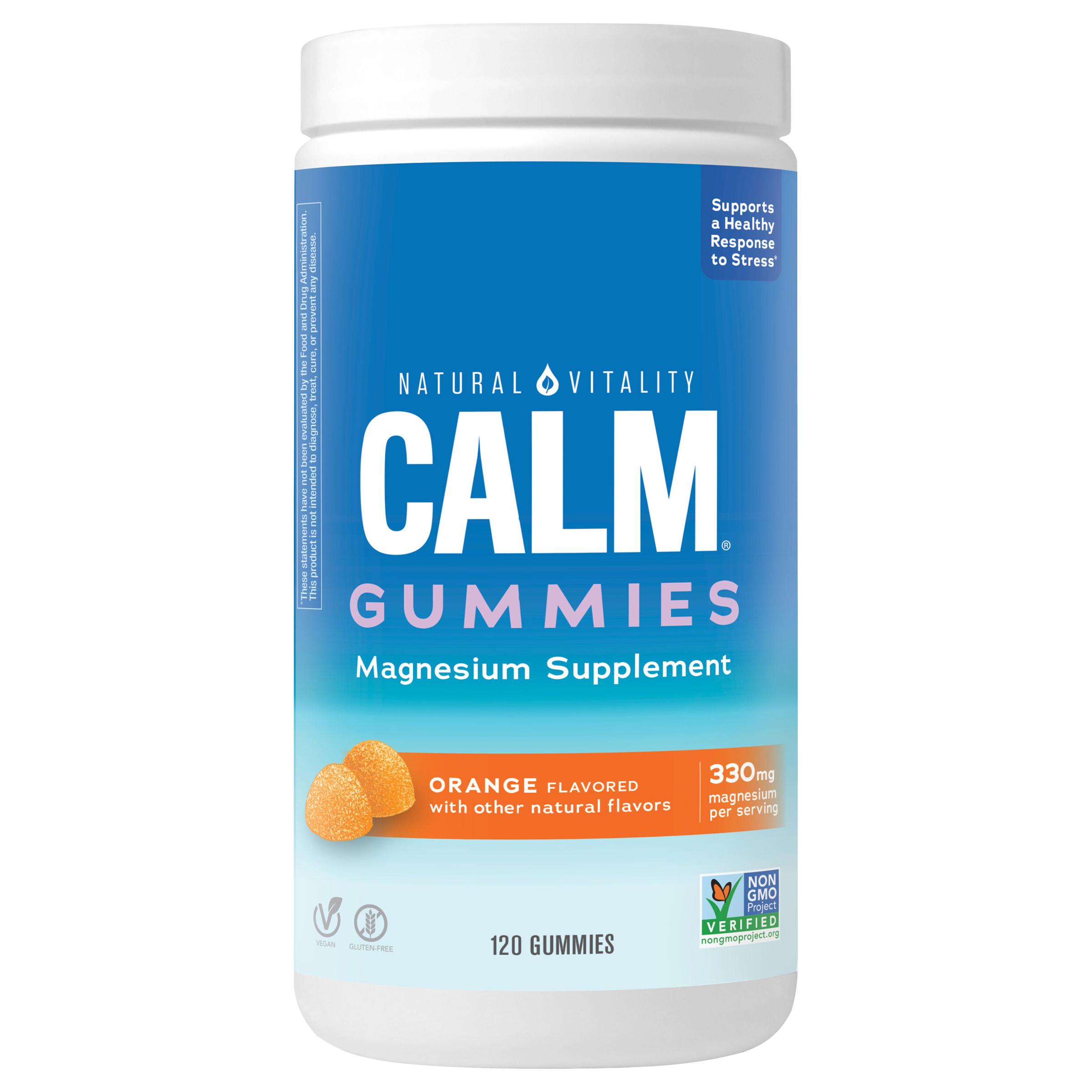 Natural Vitality CALM Orange Flavored Magnesium Supplement Gummies