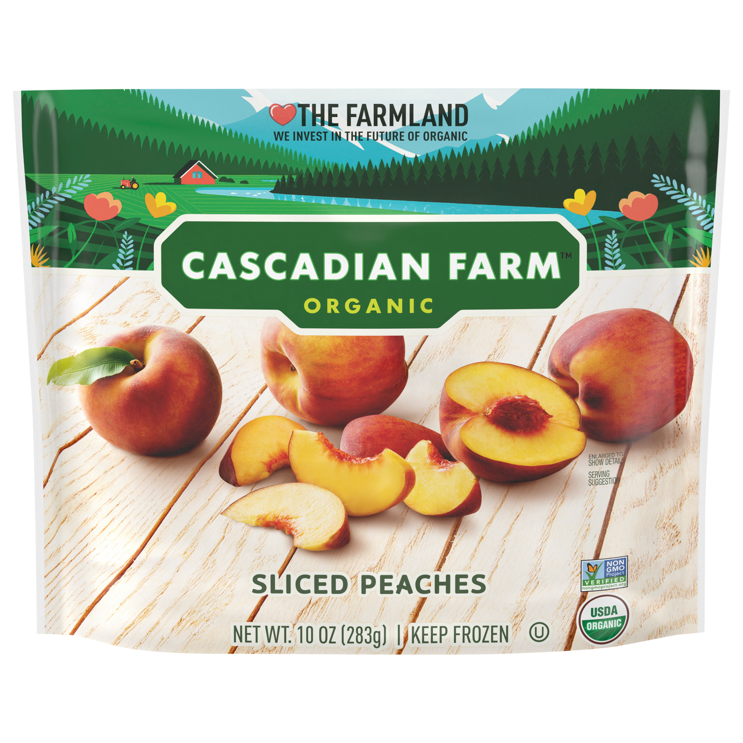 Cascadian Farm Organic Sliced Peaches, Frozen Fruit, 10 oz.