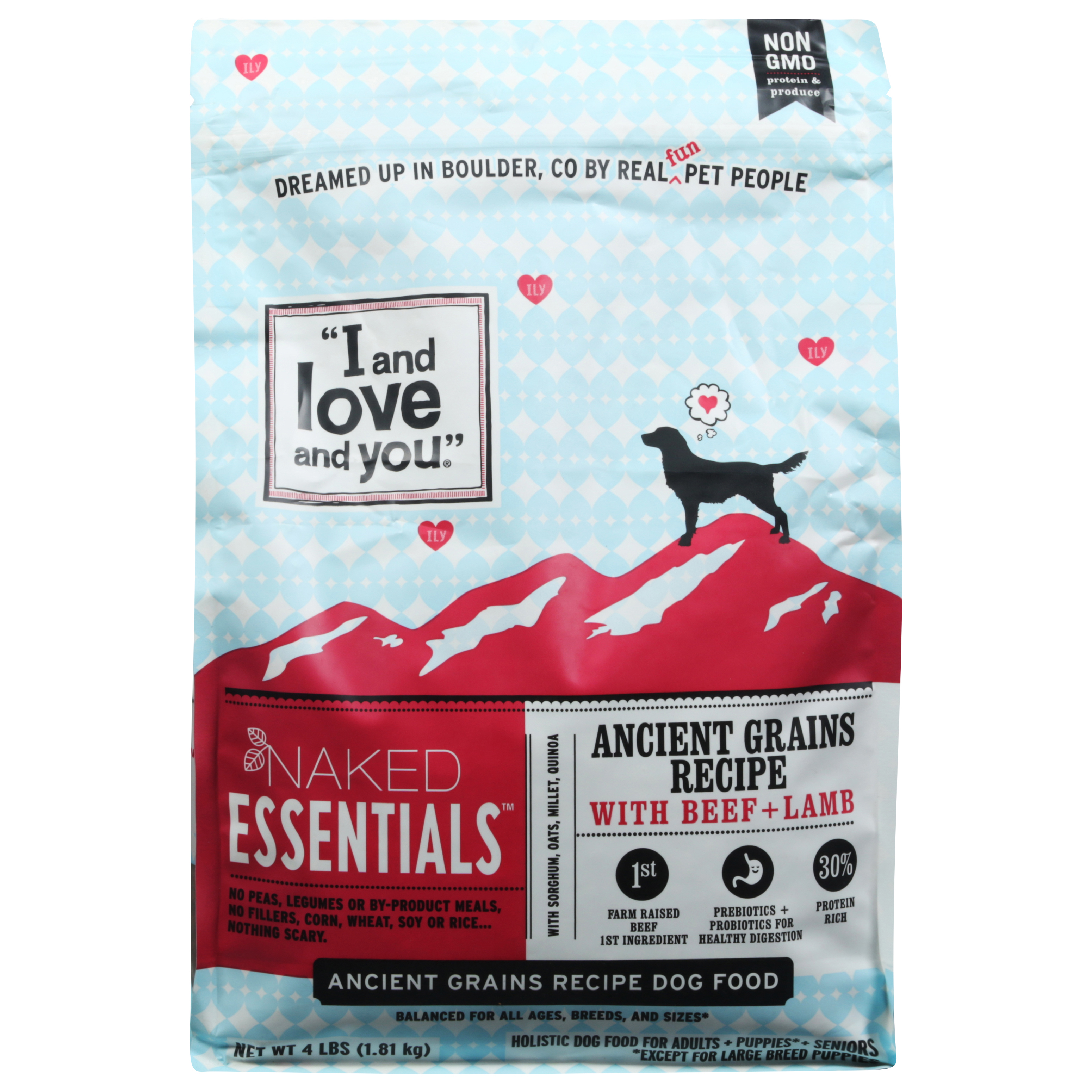 I and Love and You Naked Essentials Holistic Ancient Grains Recipe with Beef + Lamb Dog Food