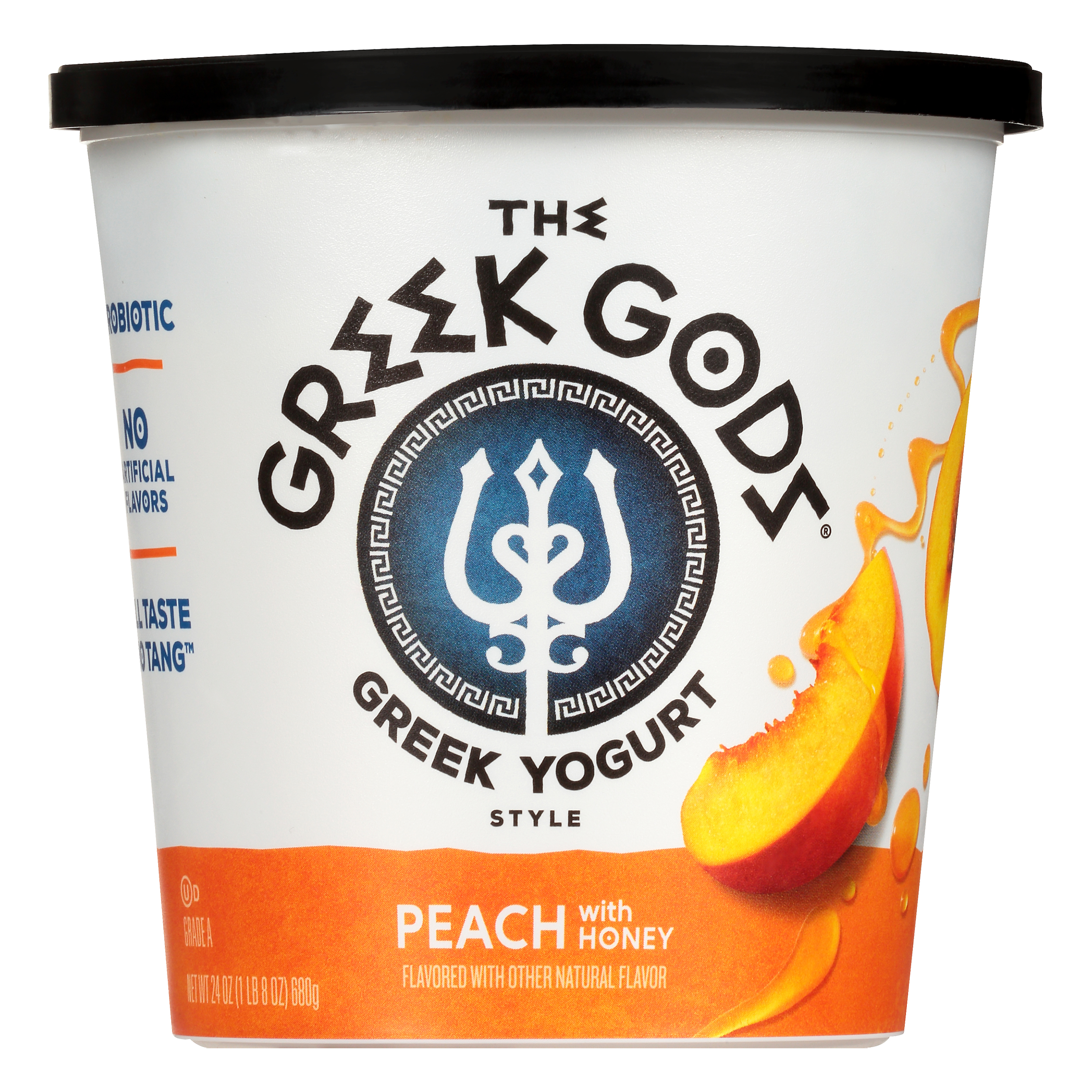 The Greek Gods® Peach with Honey Greek Style Yogurt 24 oz. Tub