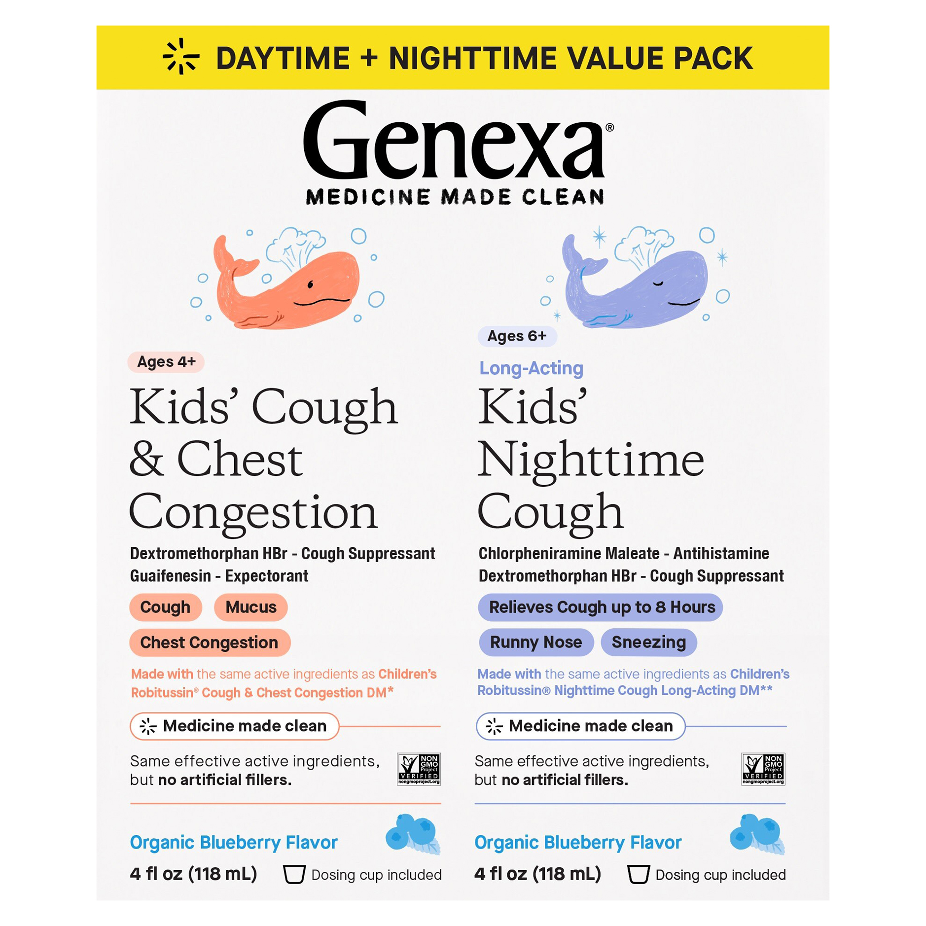 Genexa Children's Daytime & Nighttime Cold Medicine Combo Pack