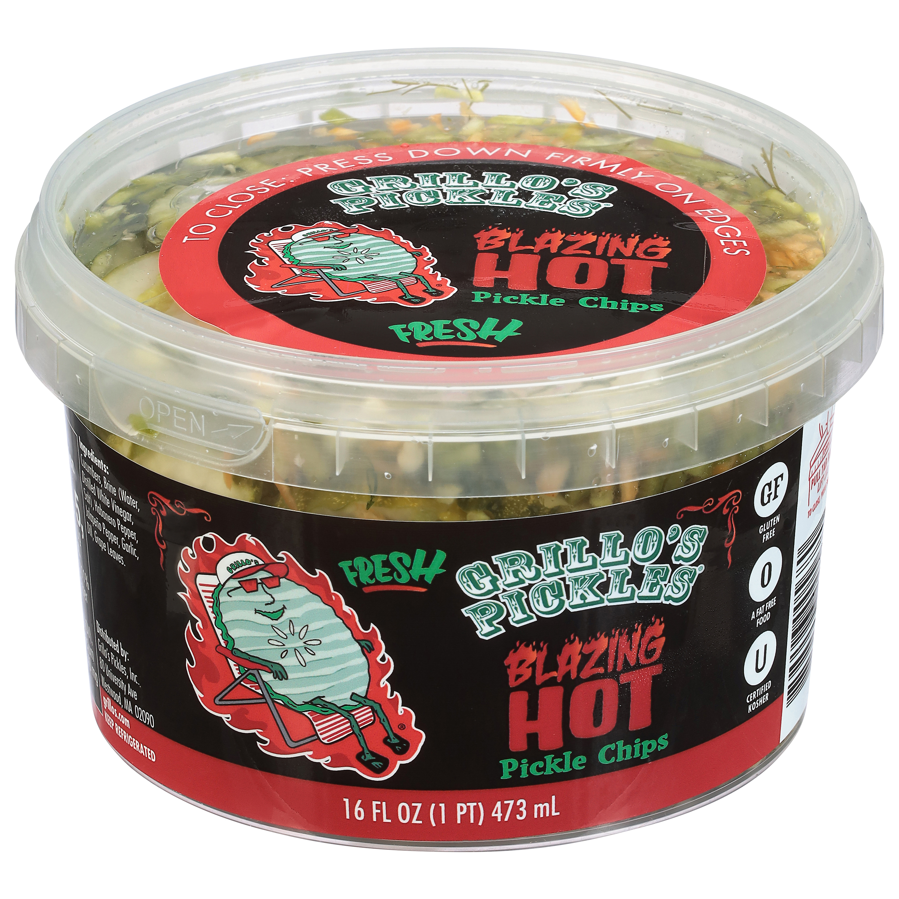 Grillo's Pickles Blazing Hot Pickle Chips