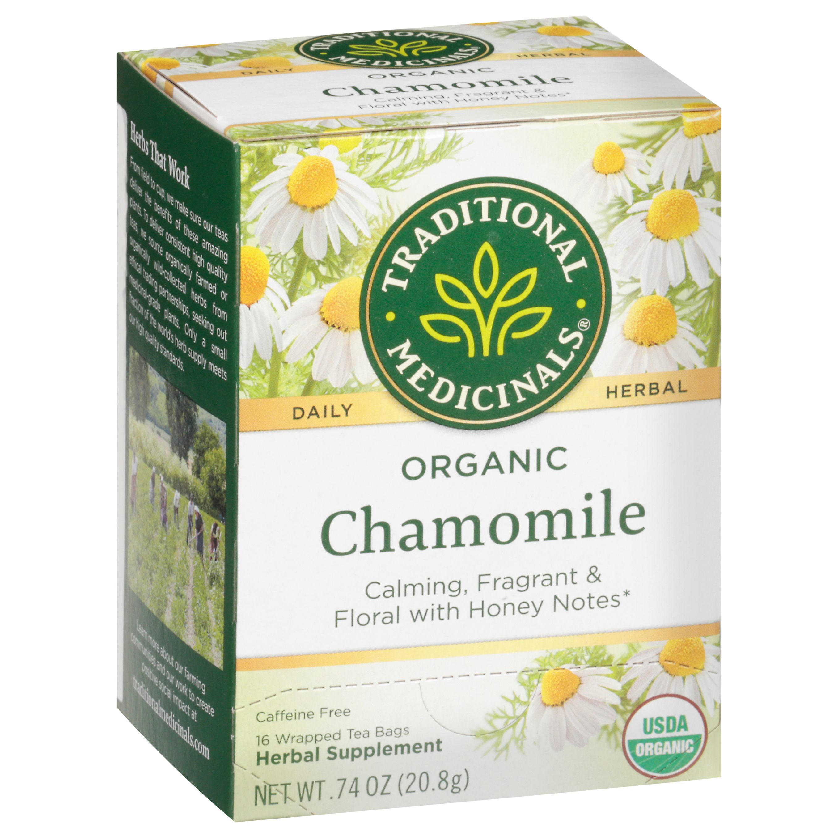 Traditional Medicinals Organic Chamomile Herbal Supplement 16 Tea Bags