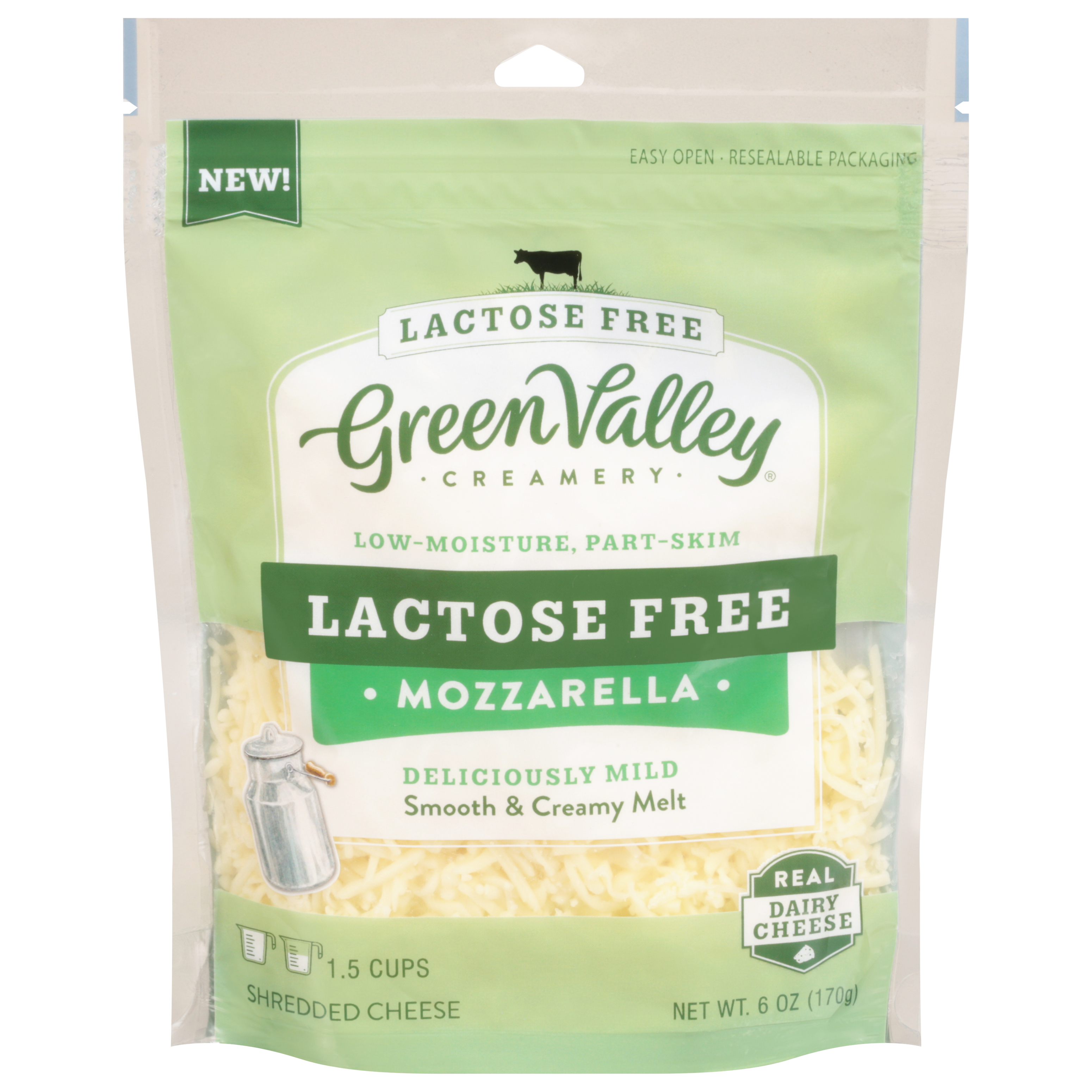 Green Valley Creamery Low-Moisture Part-Skim Lactose Free Mozzarella Shredded Cheese