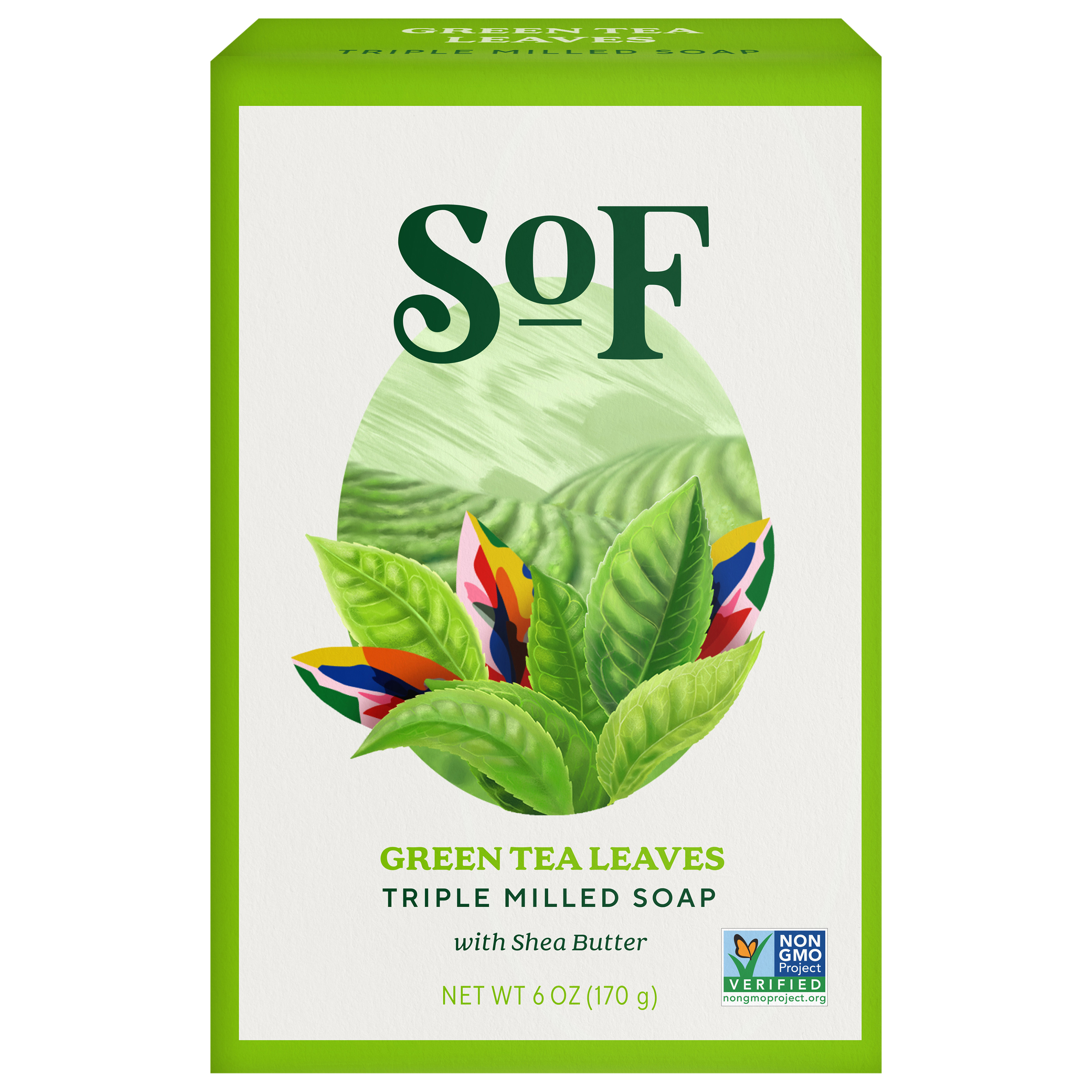 SOF Triple Milled Green Tea Leaves Soap with Shea Butter