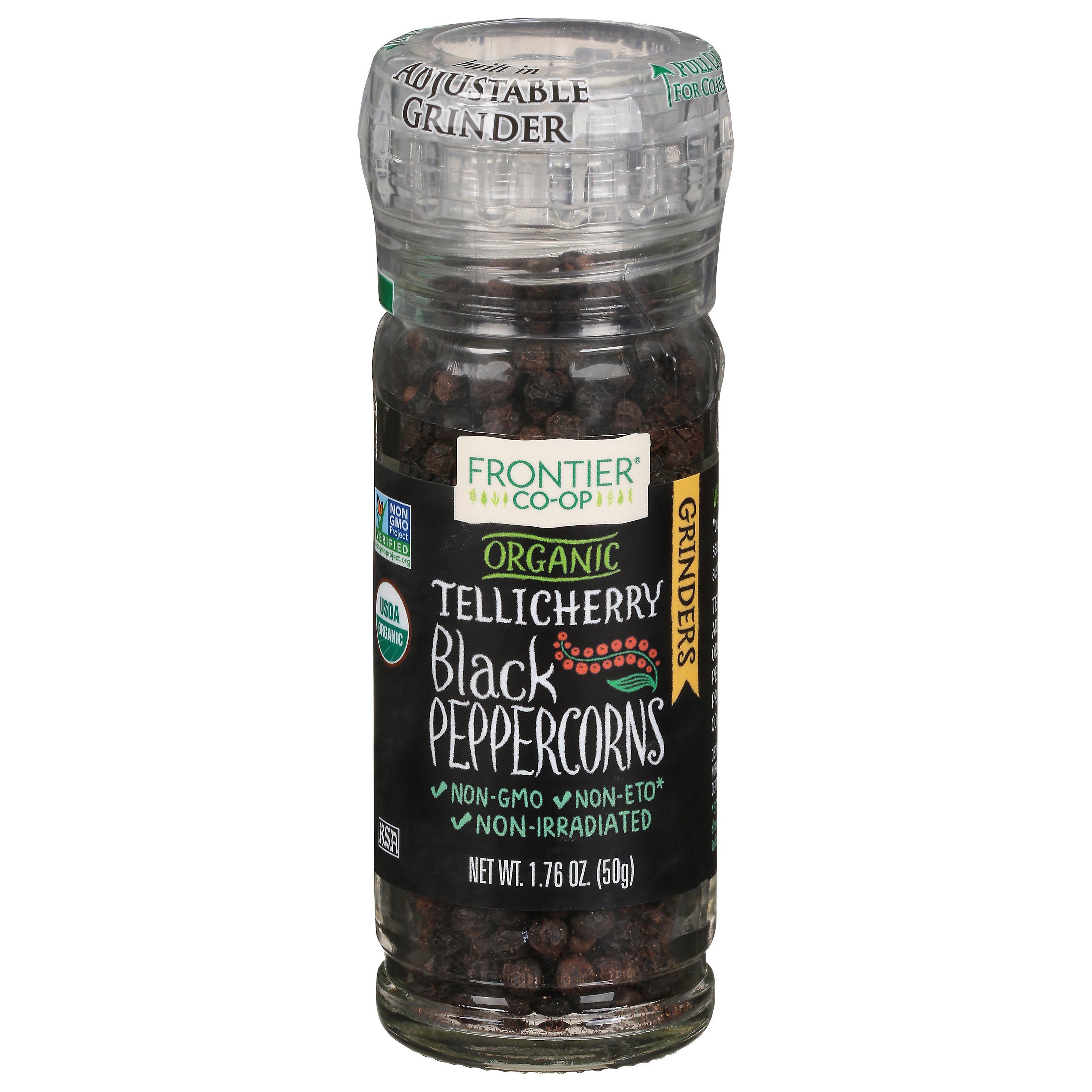 Frontier Co-op Organic Grinders Tellicherry Black Peppercorns