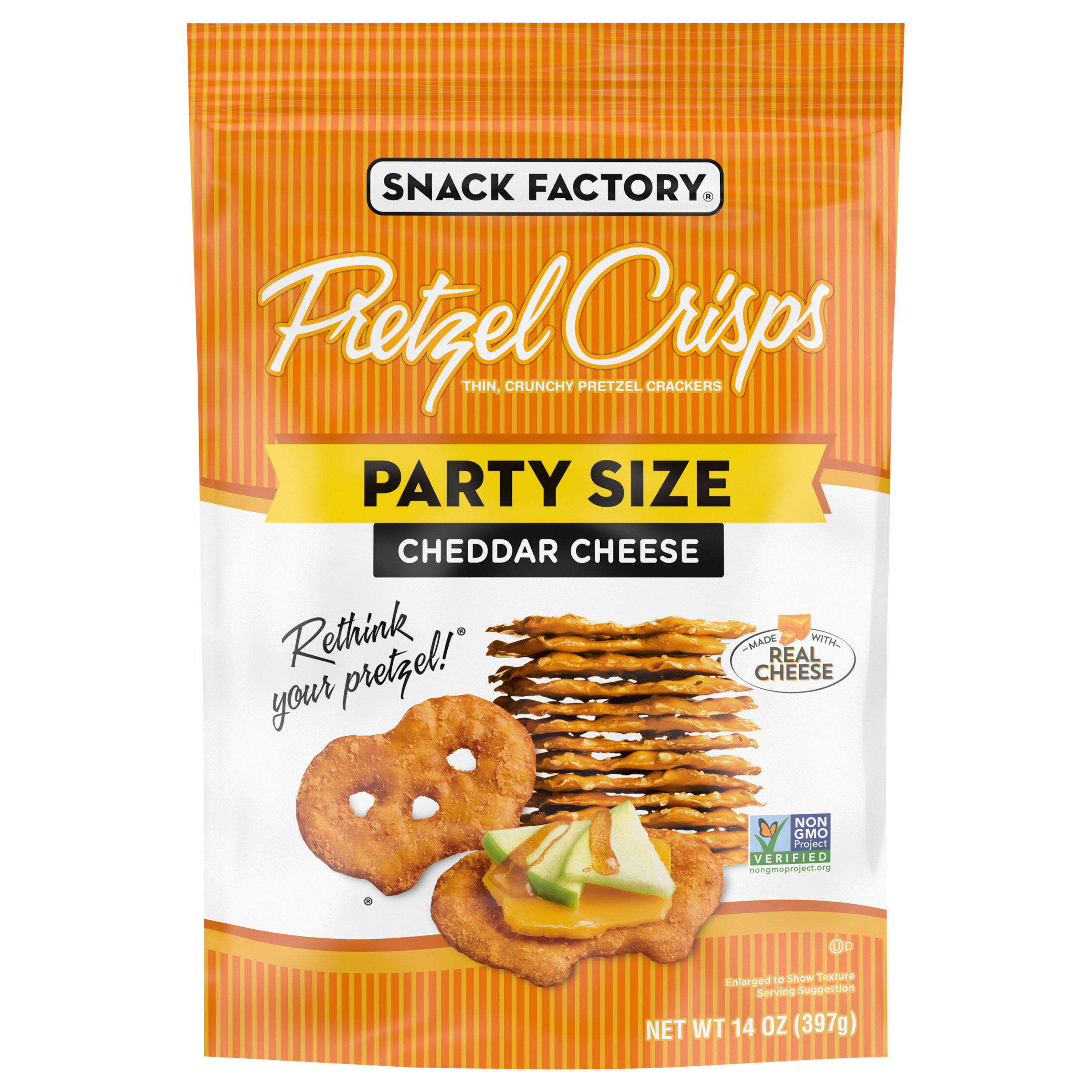 Snack Factory Cheddar Cheese Pretzel Crisps Party Size