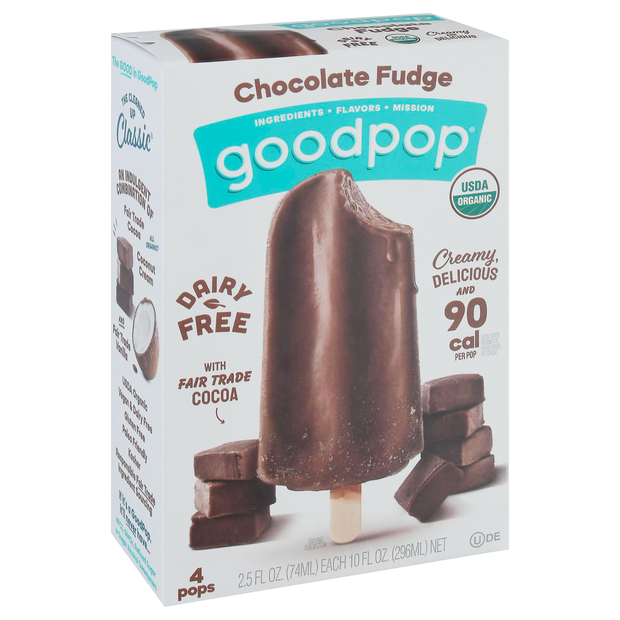 GoodPop Chocolate Fudge Pops 4 - 2.5 fl oz Pops