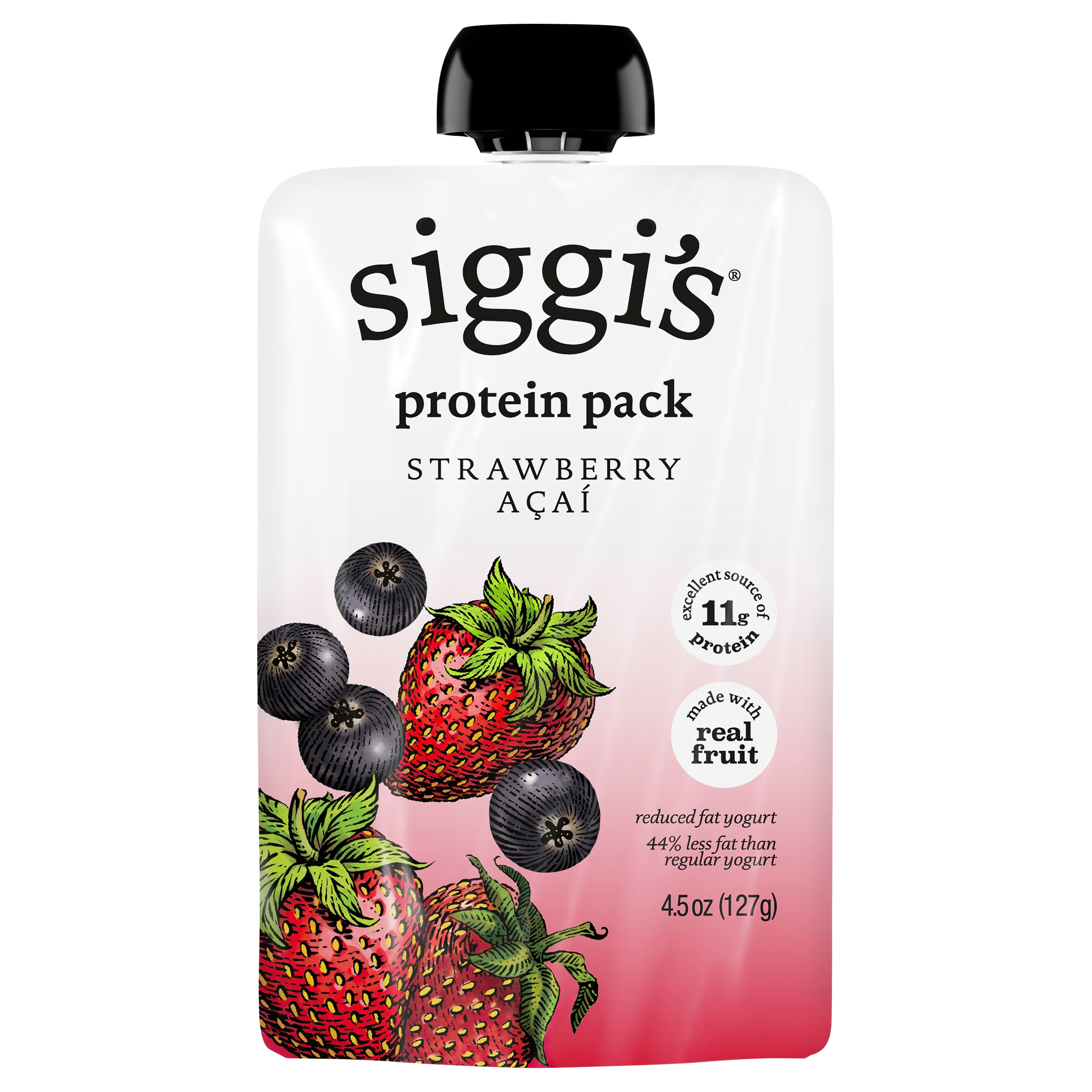 siggi's Reduced Fat Protein Pack, Strawberry Acai, 4.5 oz. Yogurt Pouch