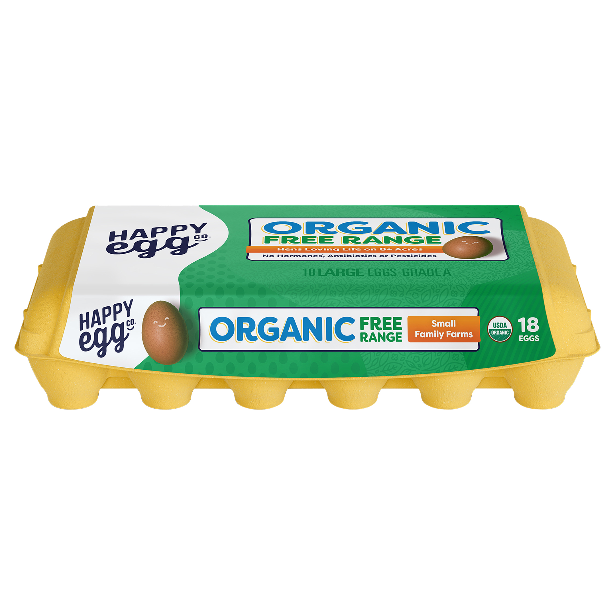 Happy Egg Large Brown Organic Free Range Eggs, Grade A Eggs,