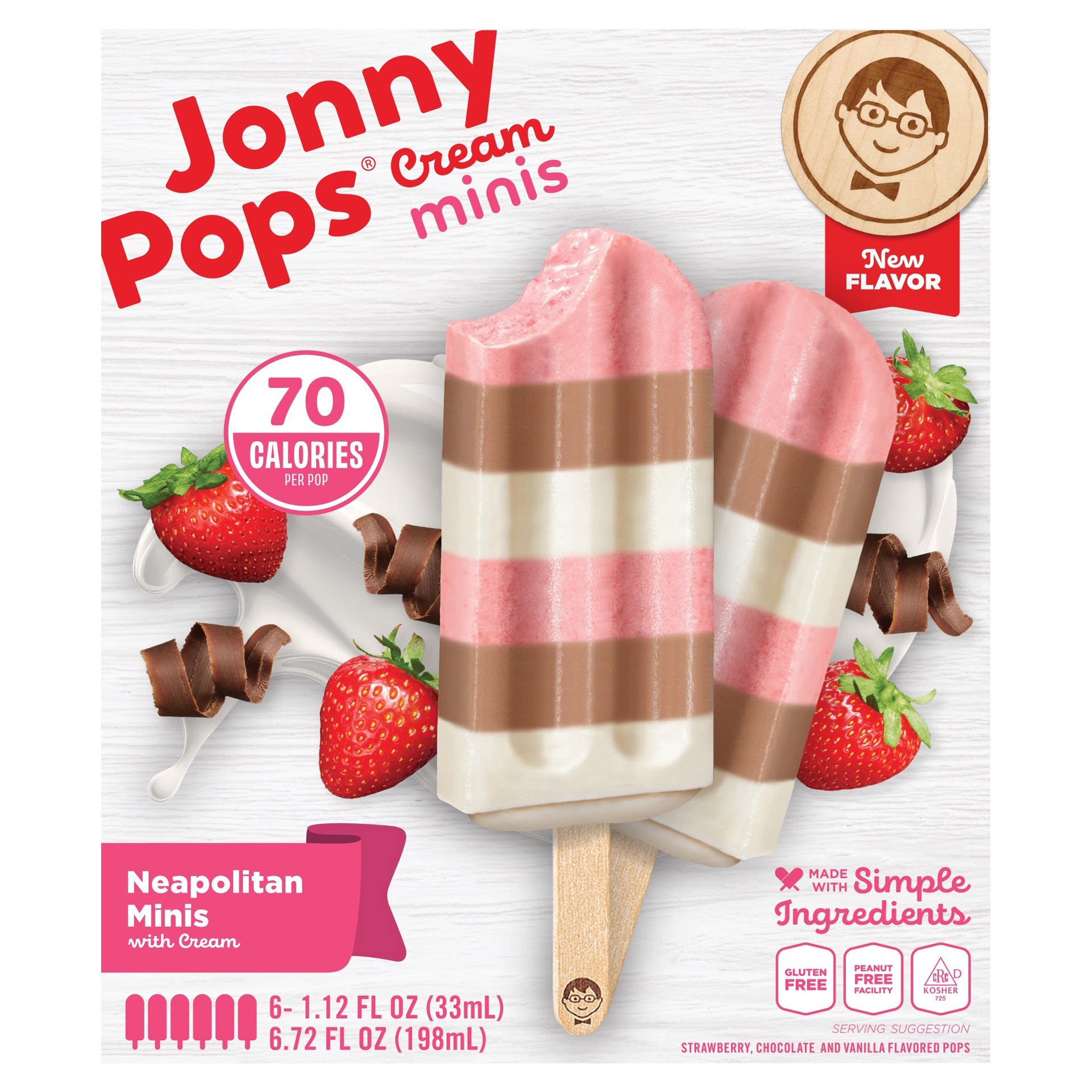 JonnyPops Neapolitan Minis with Cream