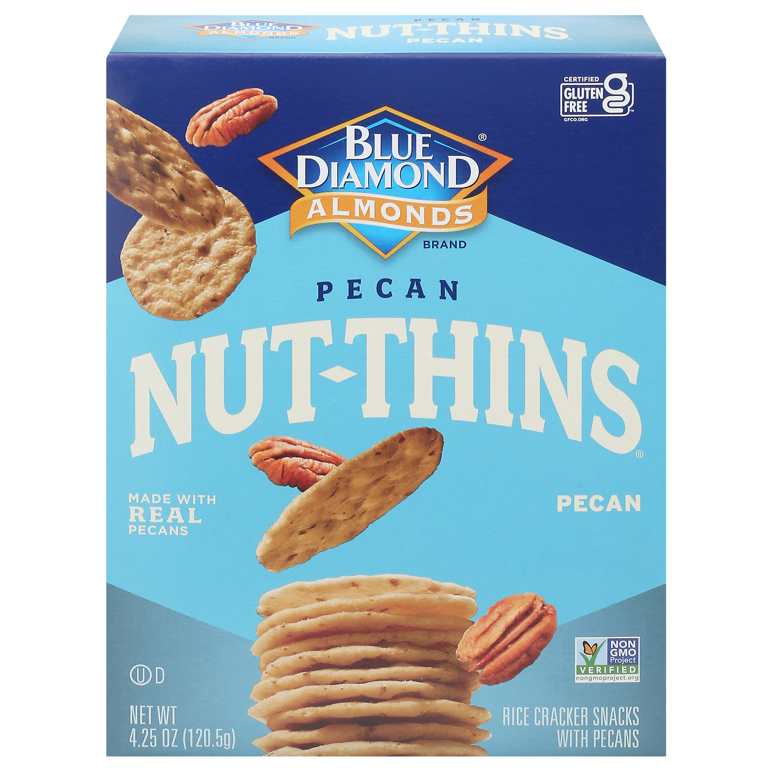 Blue Diamond Almonds Nut-Thins Pecan Rice Cracker Snacks