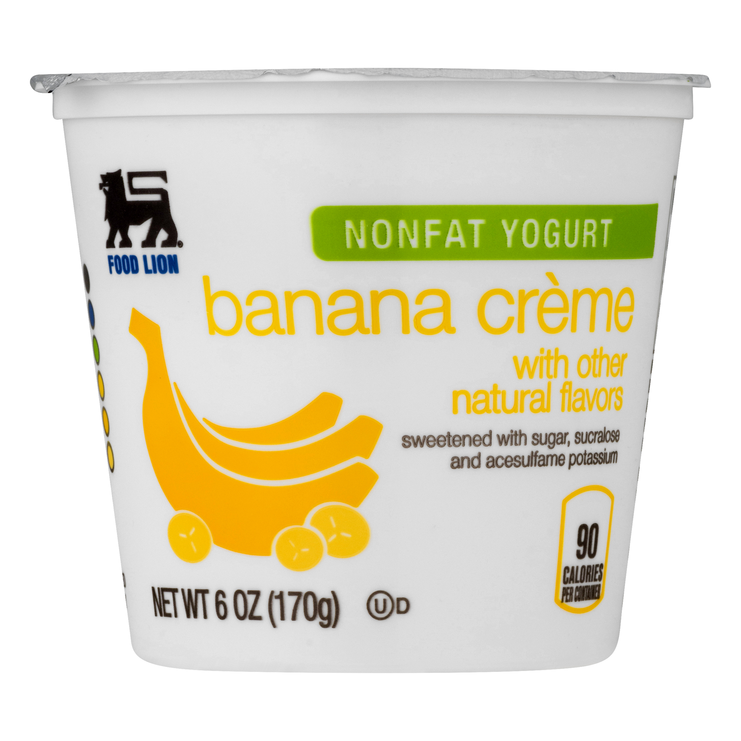 Food Lion Yogurt, Nonfat, Banana Creme, Cup/Tub