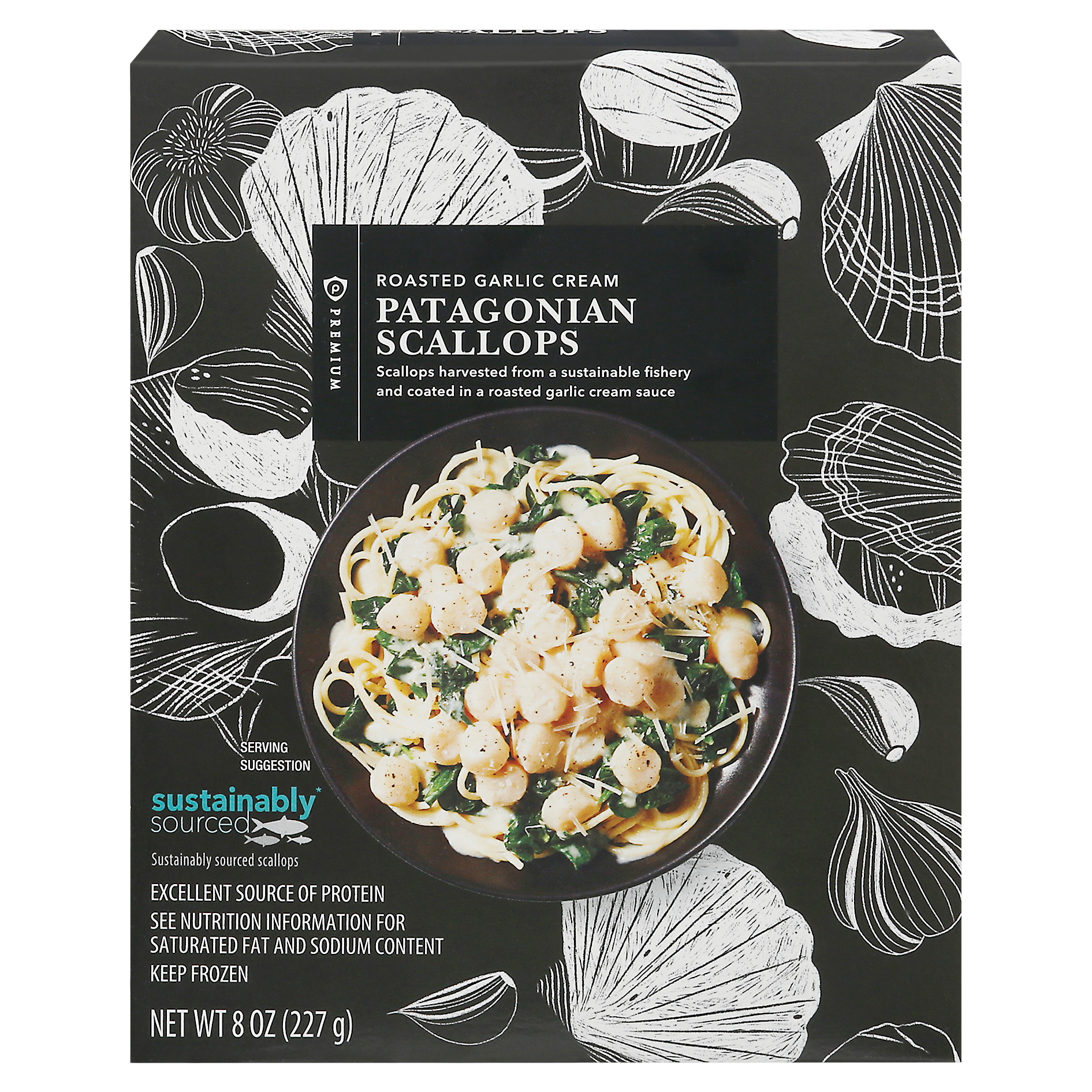 Publix Premium Roasted Garlic Cream Patagonian Scallops 8 oz