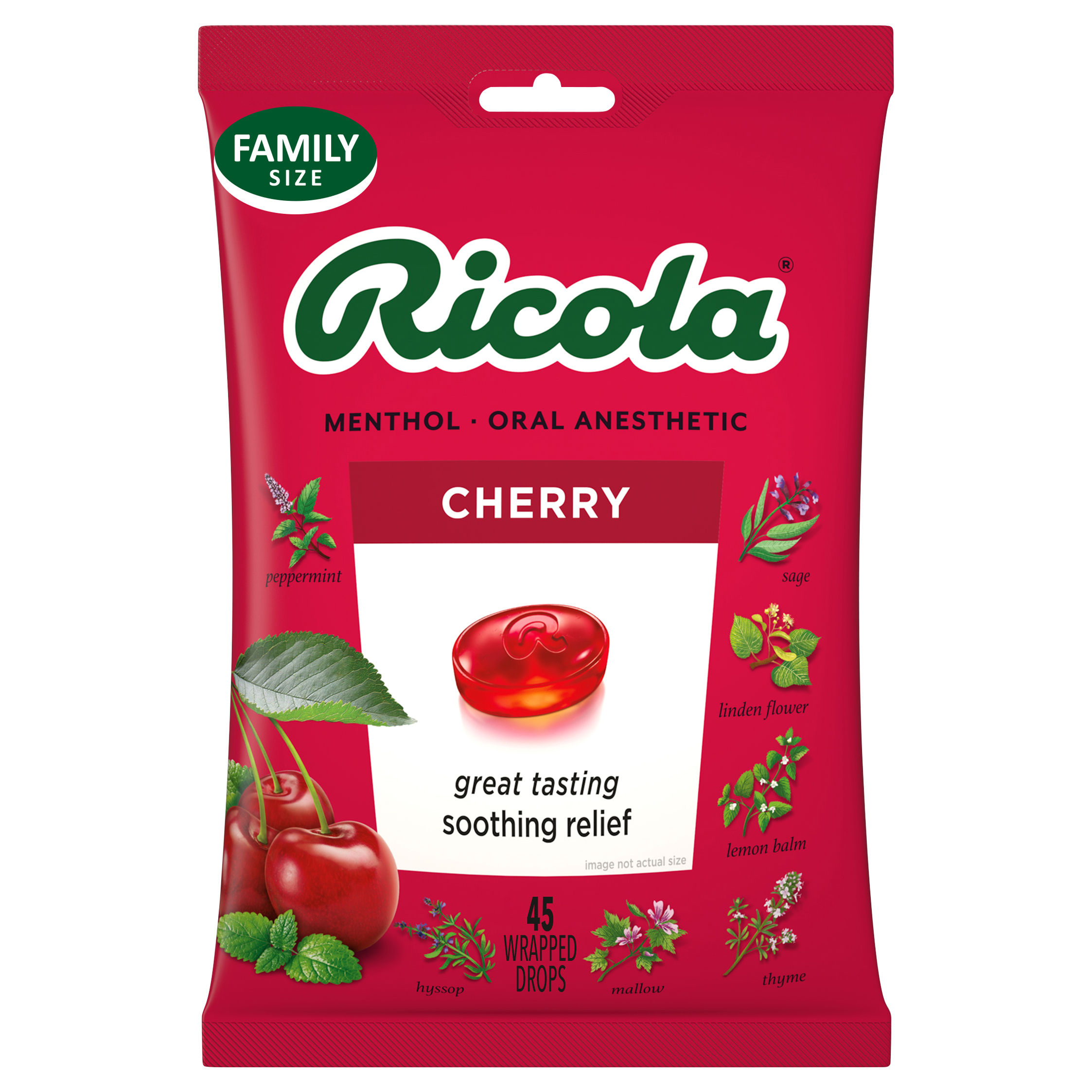 Ricola® Cherry Throat Drops | Delicious Throat Refreshment & Oral Anesthetic,