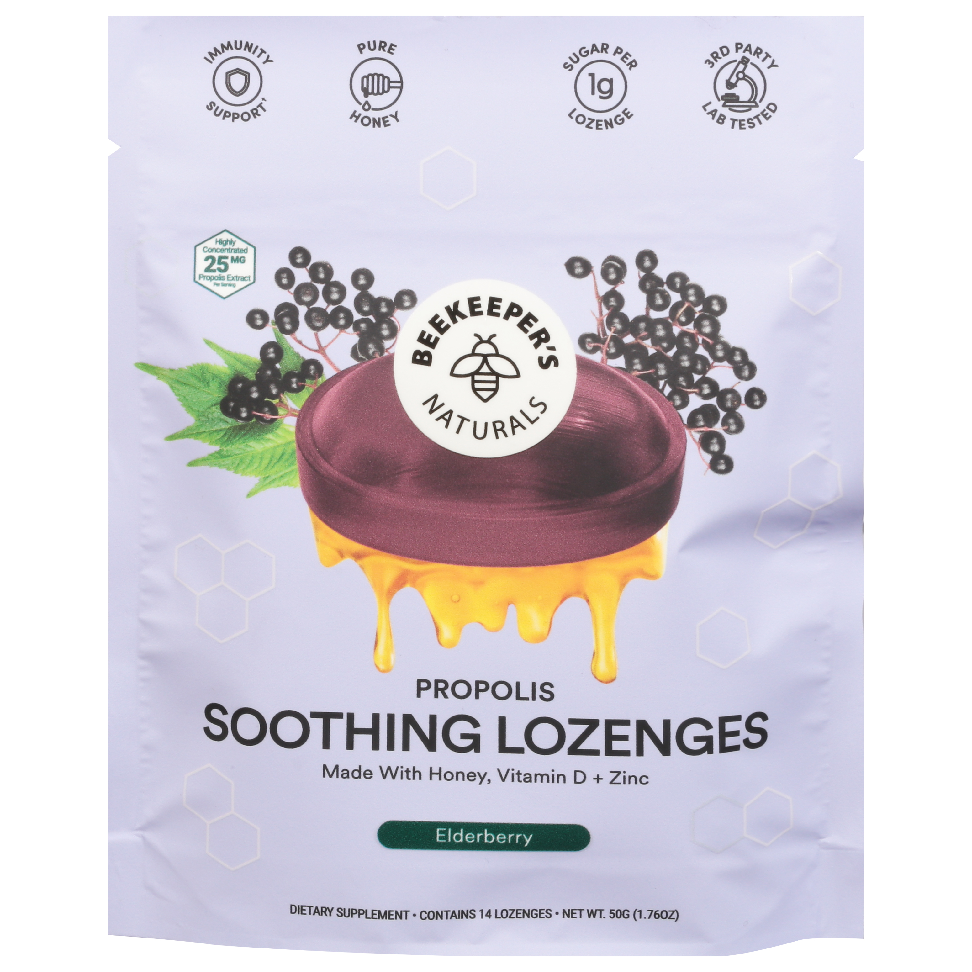 Beekeeper's Naturals Propolis Soothing Elderberry Lozenges