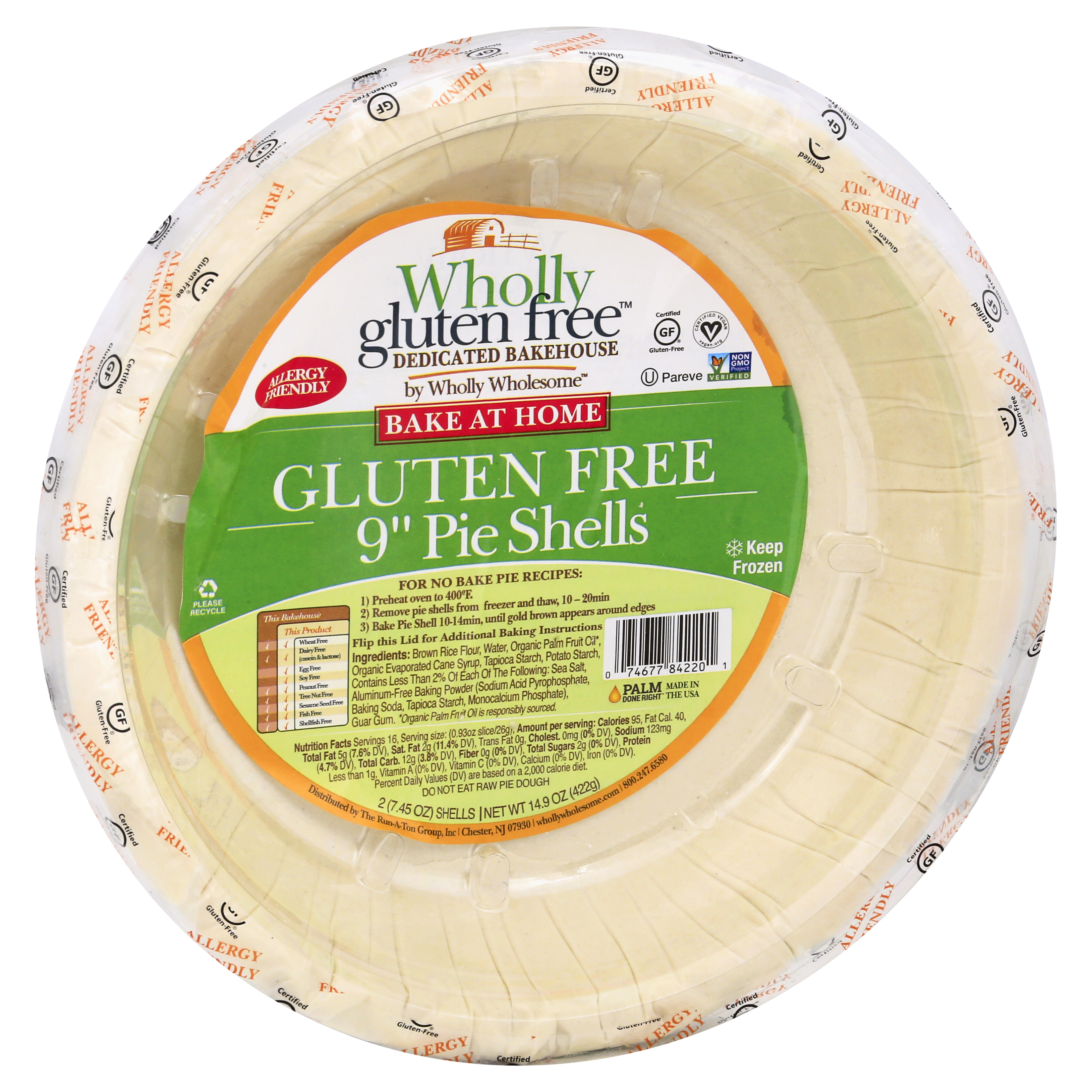 Wholly Gluten Free Gluten Free 9 Inch Pie Shells