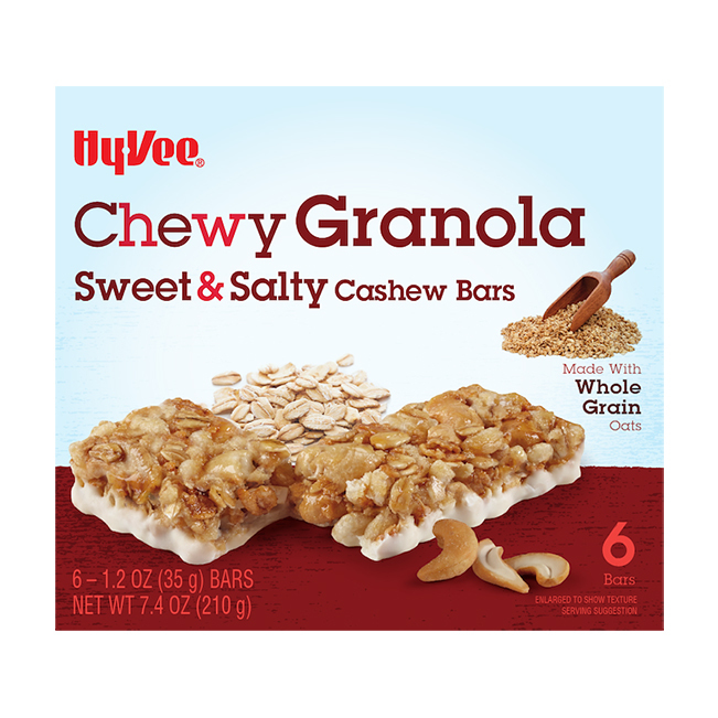 HyVee Sweet & Salty Cashew Chewy Granola Bars 6 ea