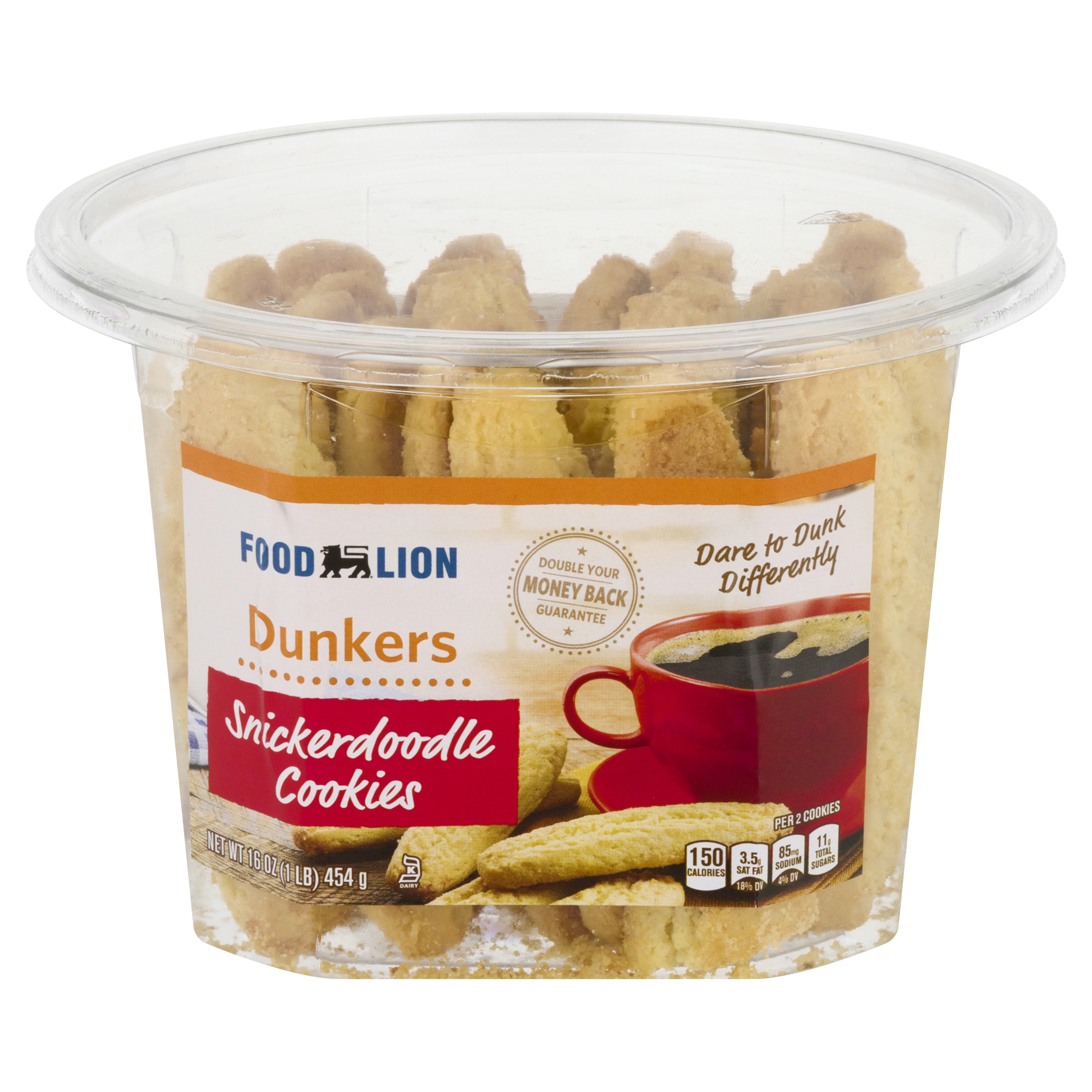 Food Lion Dunkers Snickerdoodle Cookies 16 oz Container