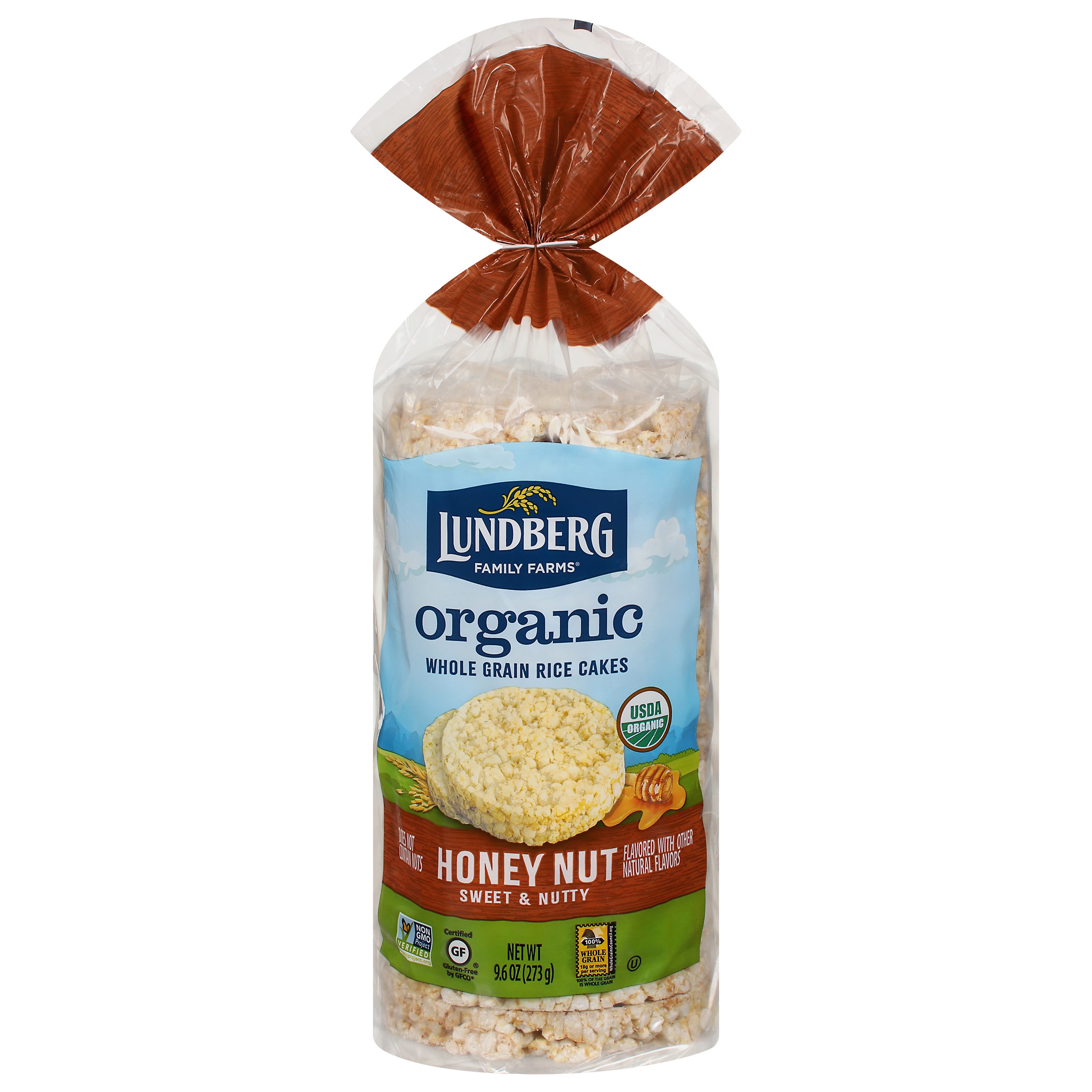 Lundberg Family Farms Sweet & Nutty Whole Grain Organic Honey Nut Rice Cakes