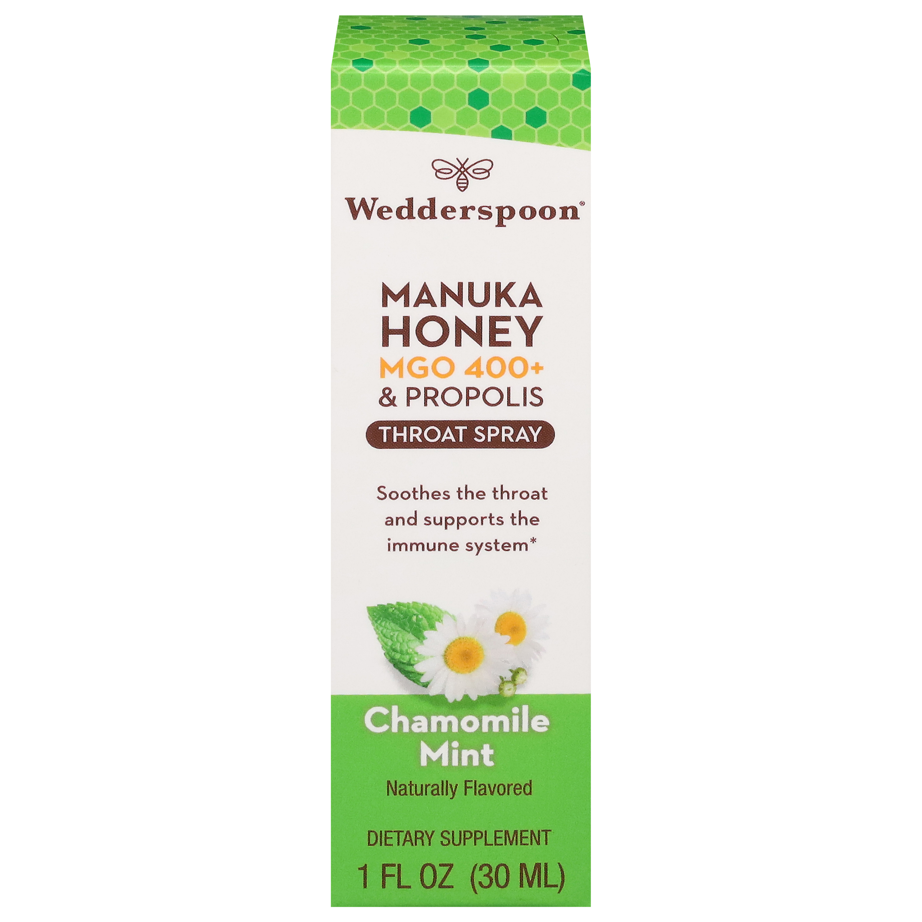 Wedderspoon Manuka Honey Chamomile Mint Throat Spray