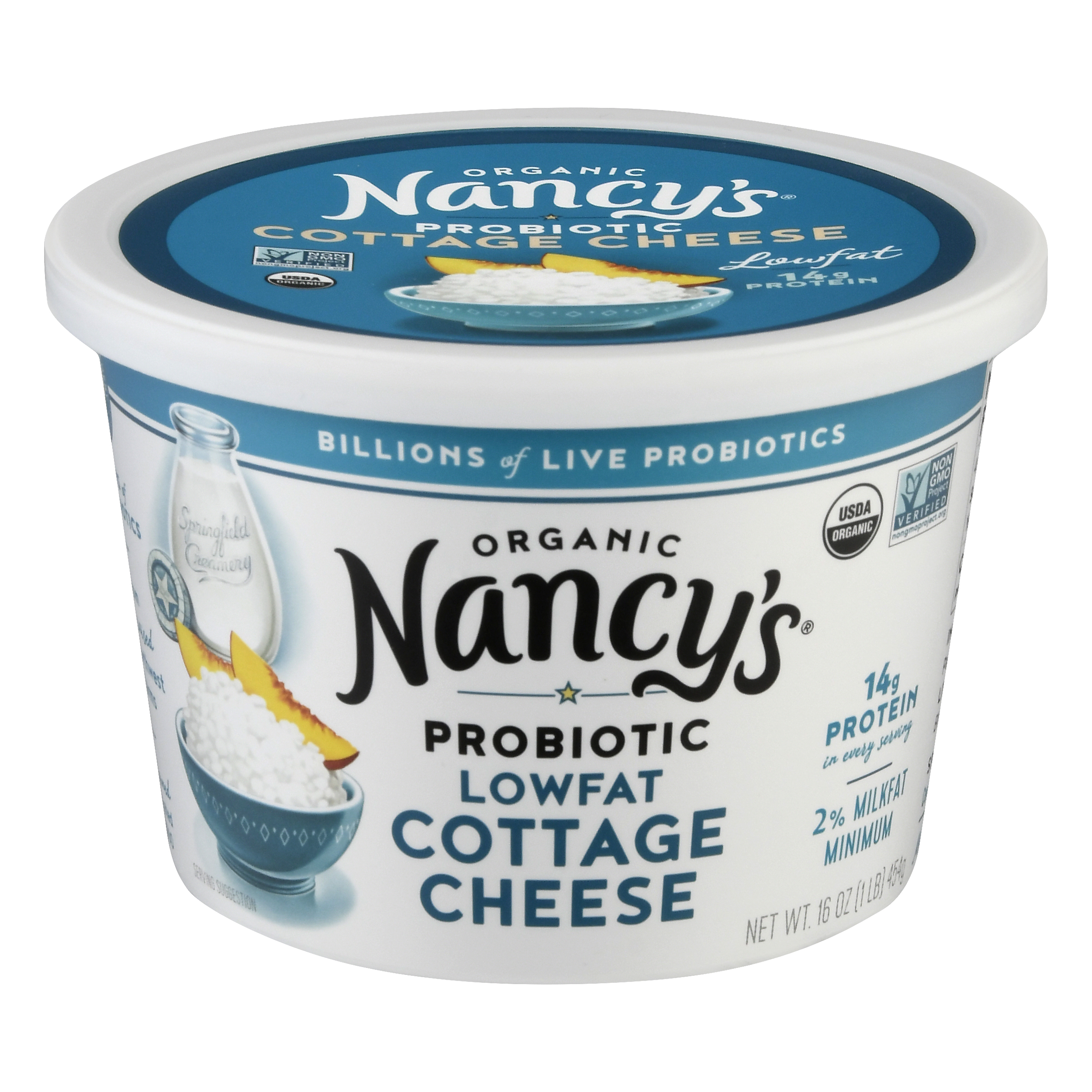 Nancys Probiotic Organic Lowfat 2% Milkfat Min Cottage Cheese