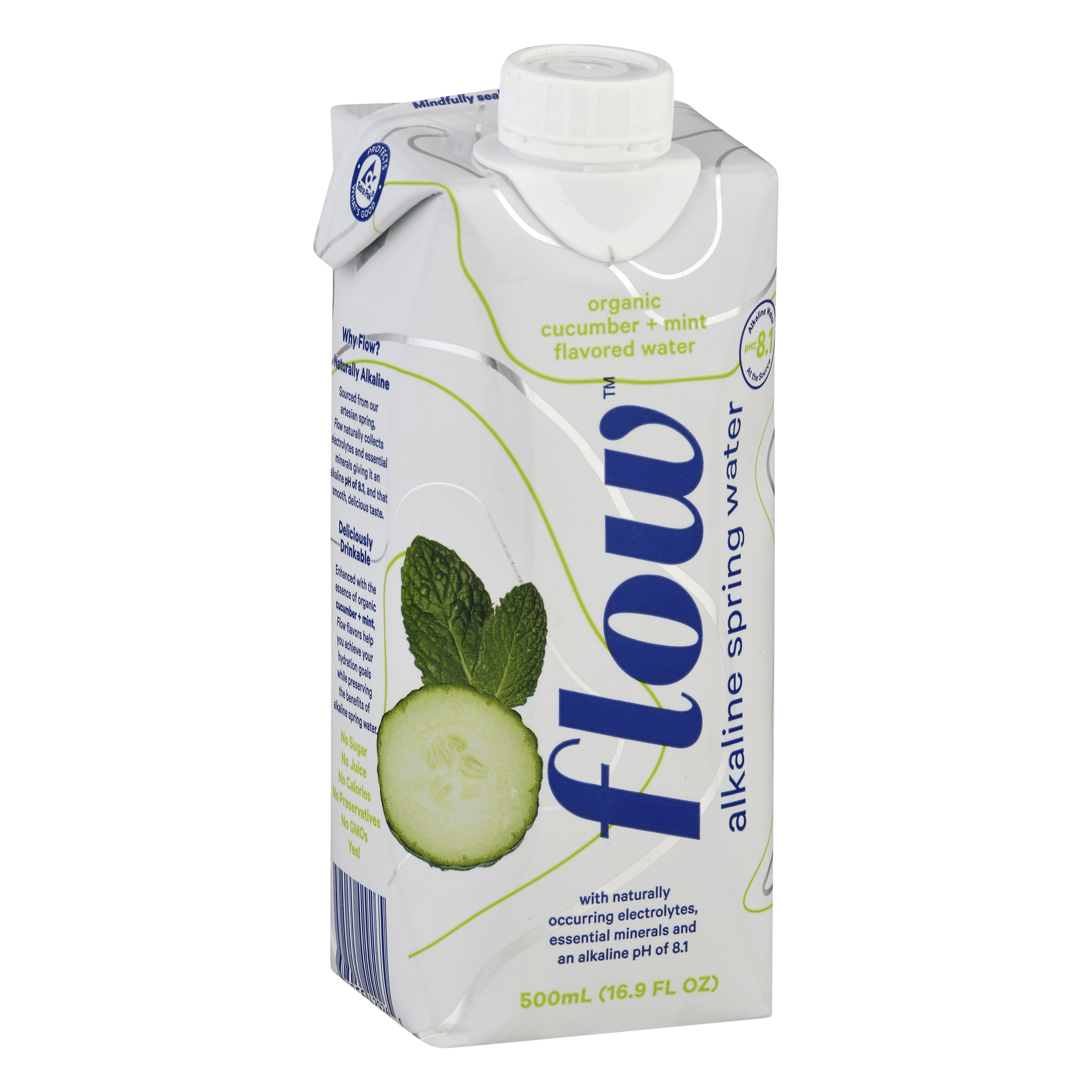 Flow Organic Cucumber + Mint Flavored Water