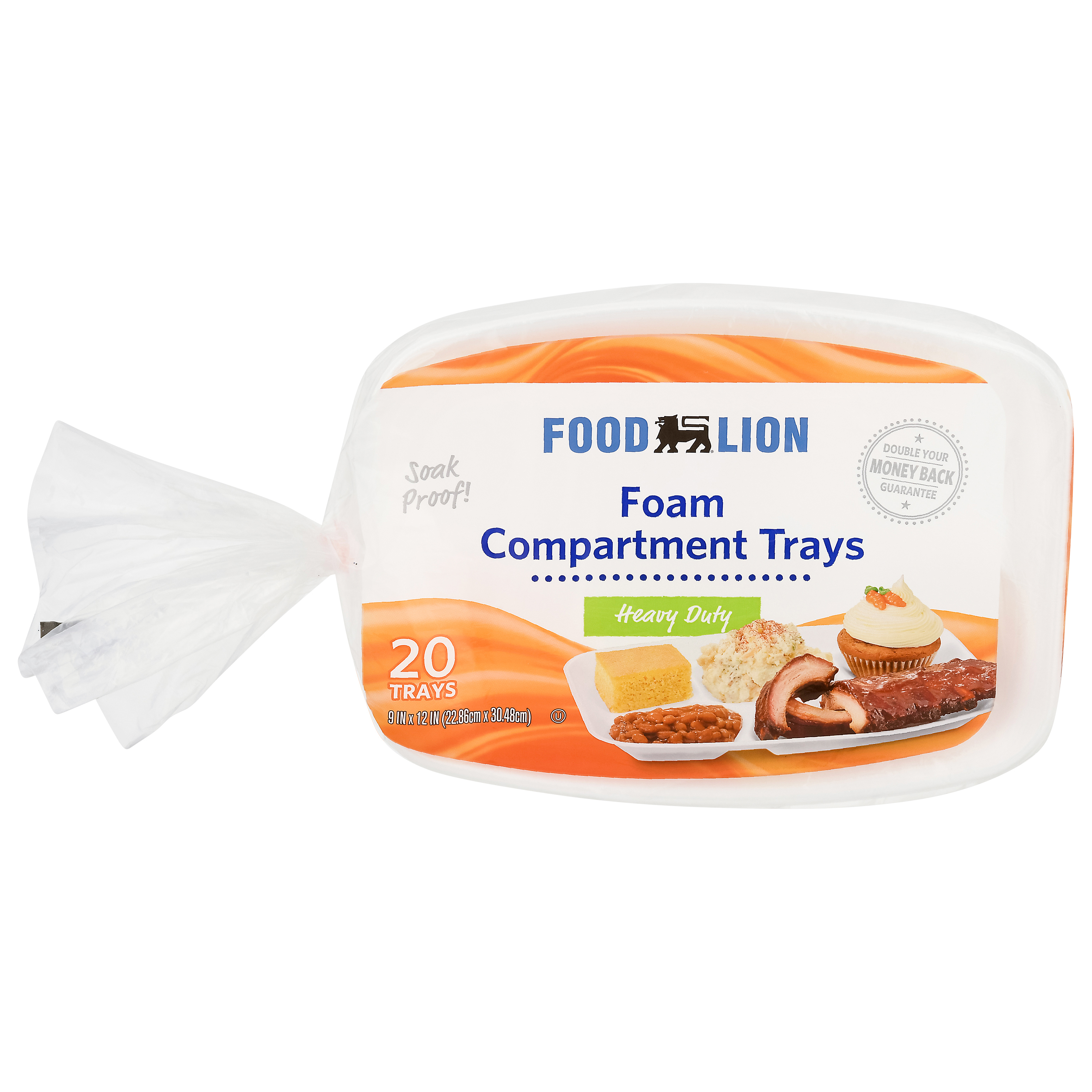 Food Lion Heavy Duty Foam Compartment Trays 20 ea