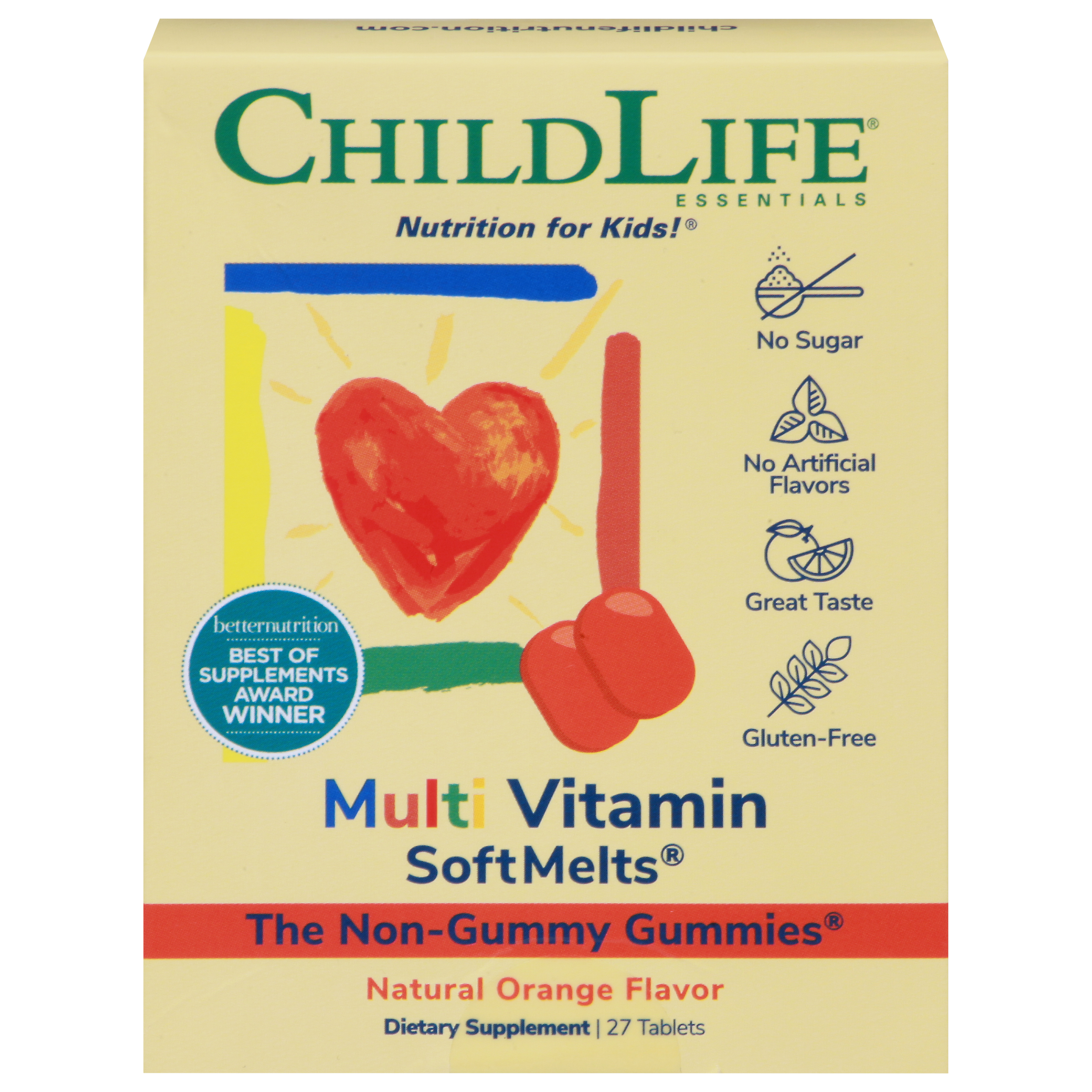 ChildLife SoftMelts Natural Orange Flavor Multi Vitamin 27 Tablets