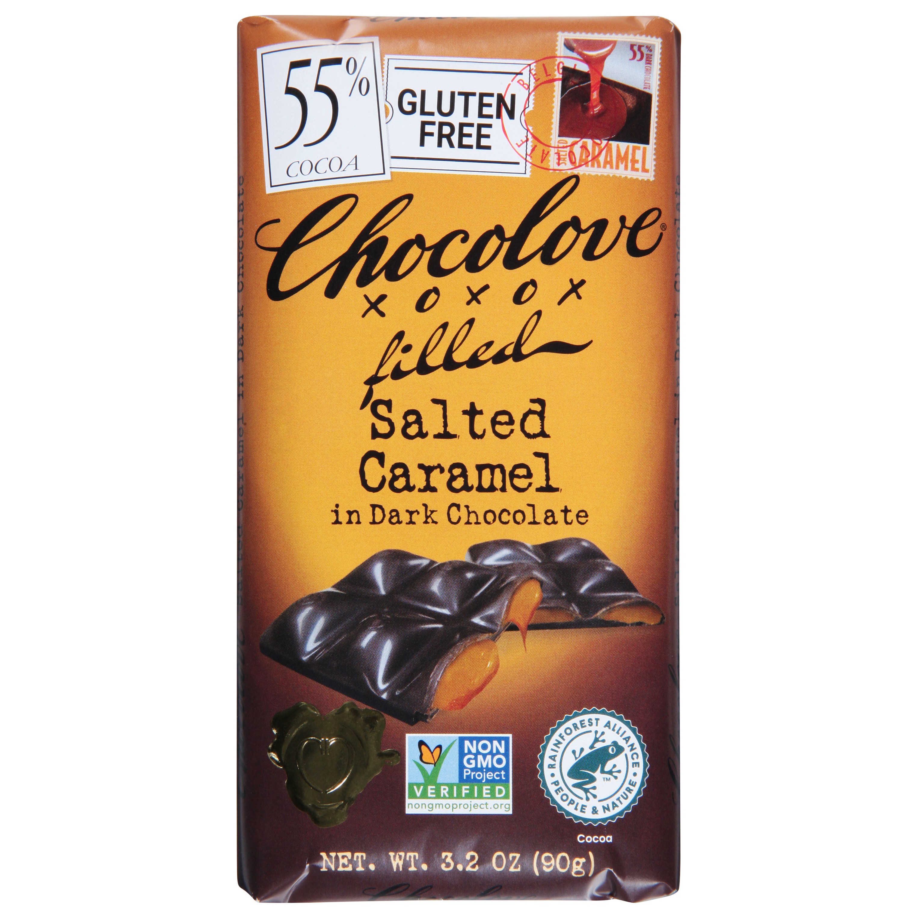 Chocolove 55% Cocoa Filled in Dark Chocolate Salted Caramel
