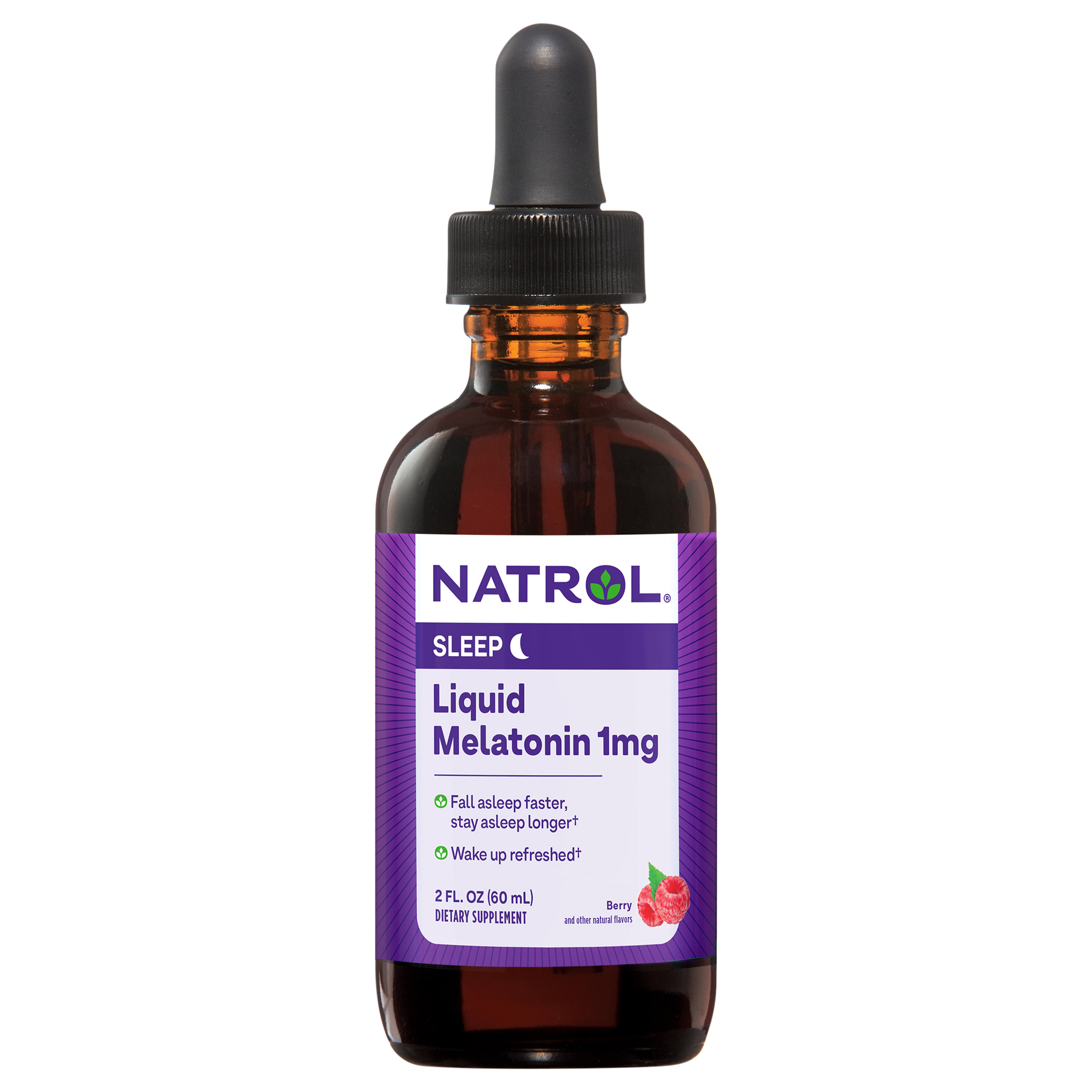 Natrol Liquid Melatonin 1mg, Berry-Flavored Dietary Supplement for Restful Sleep, 2 Fl Oz, 15 Servings