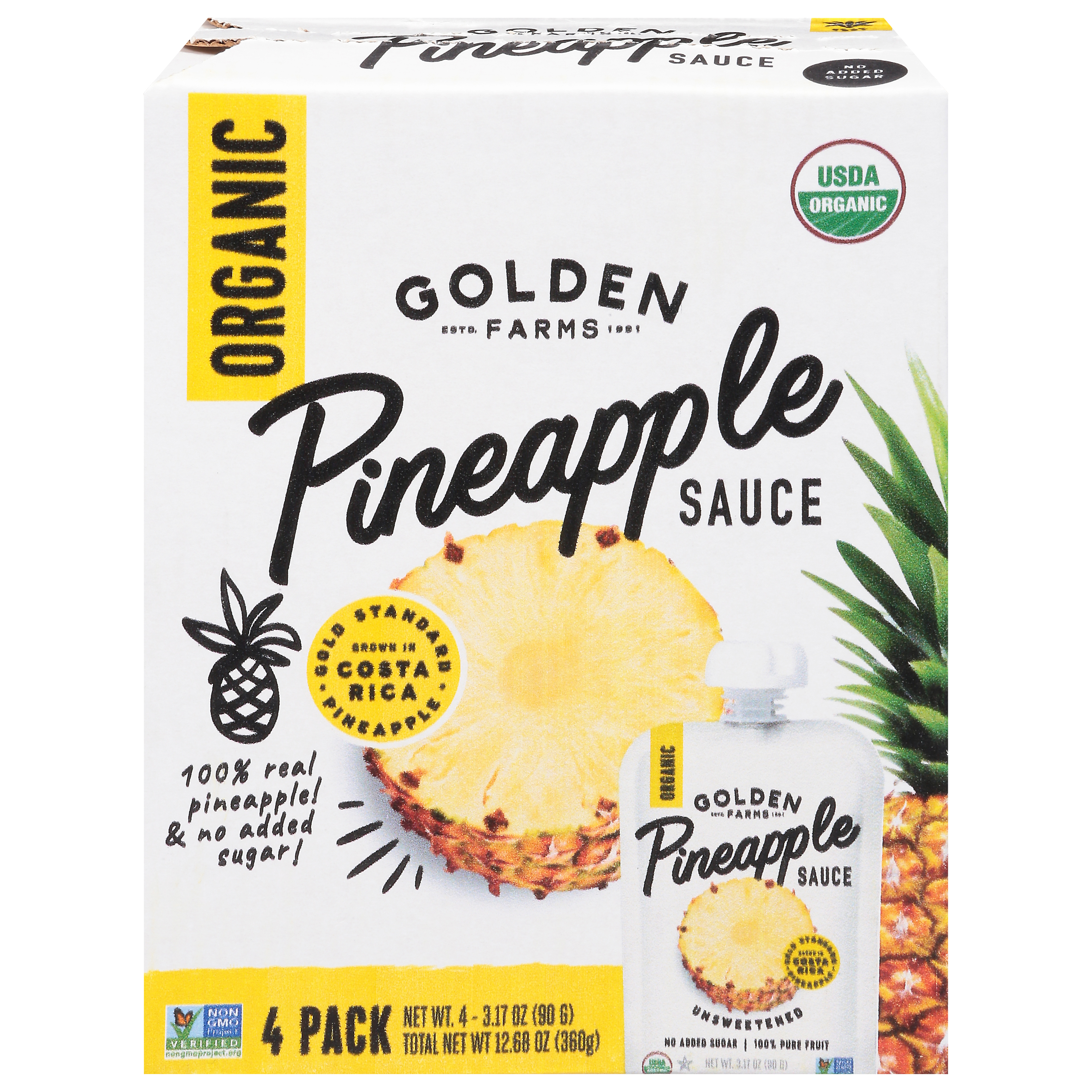 Golden Farms Organic Pineapple Sauce 4 - 3.17 oz Packs