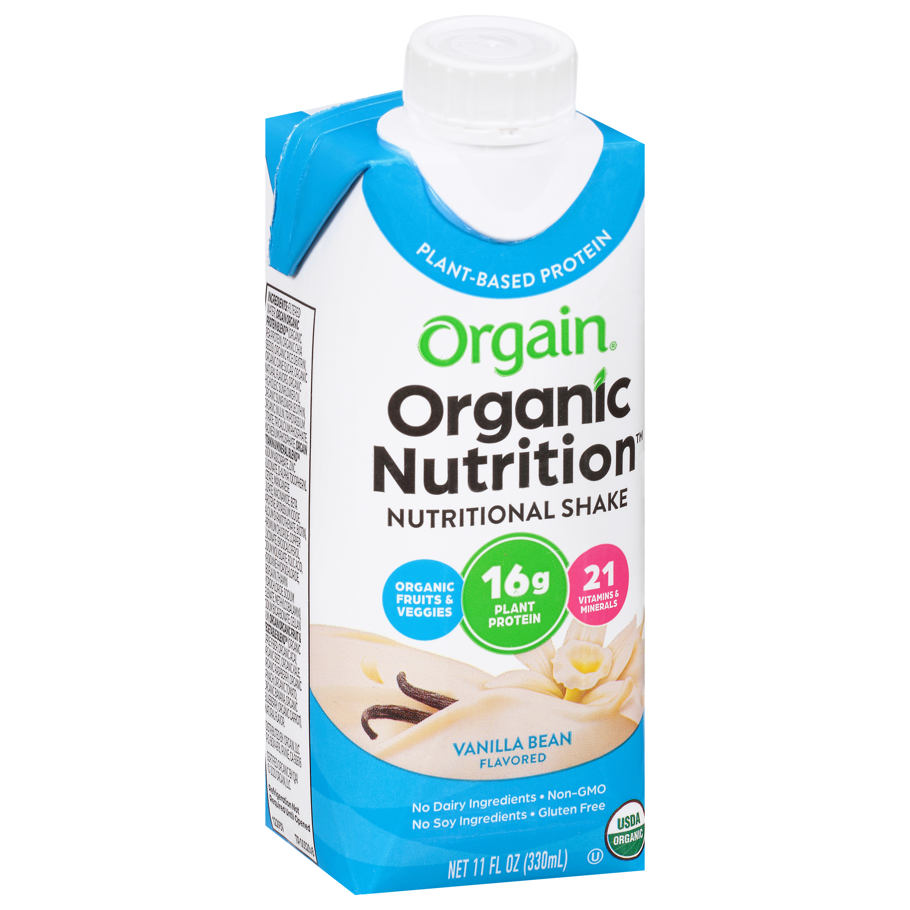 Orgain Organic Nutrition Vanilla Bean Flavored Nutritional Shake