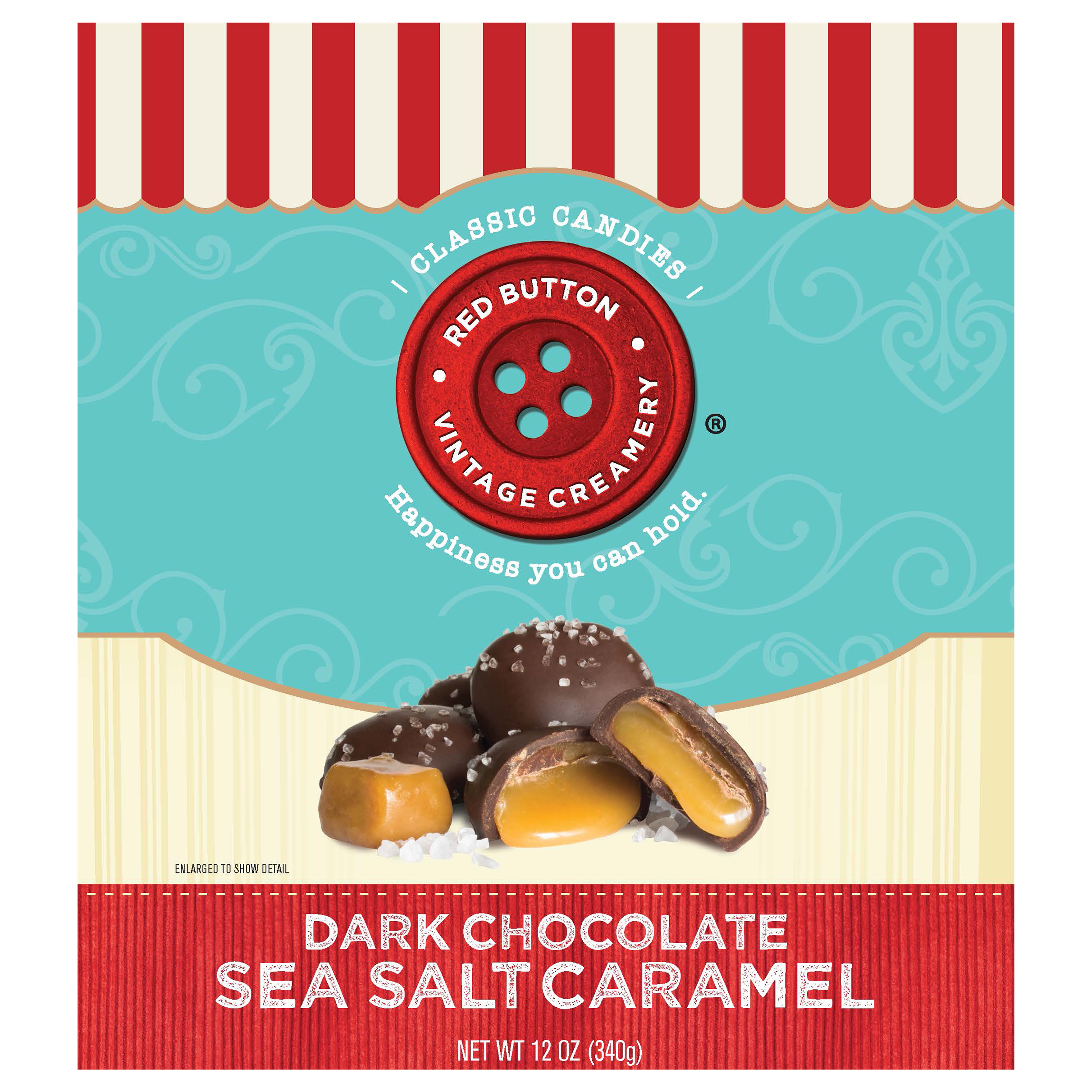 Red Button Vintage Creamery Sea Salt Caramel Dark Chocolate 12 oz
