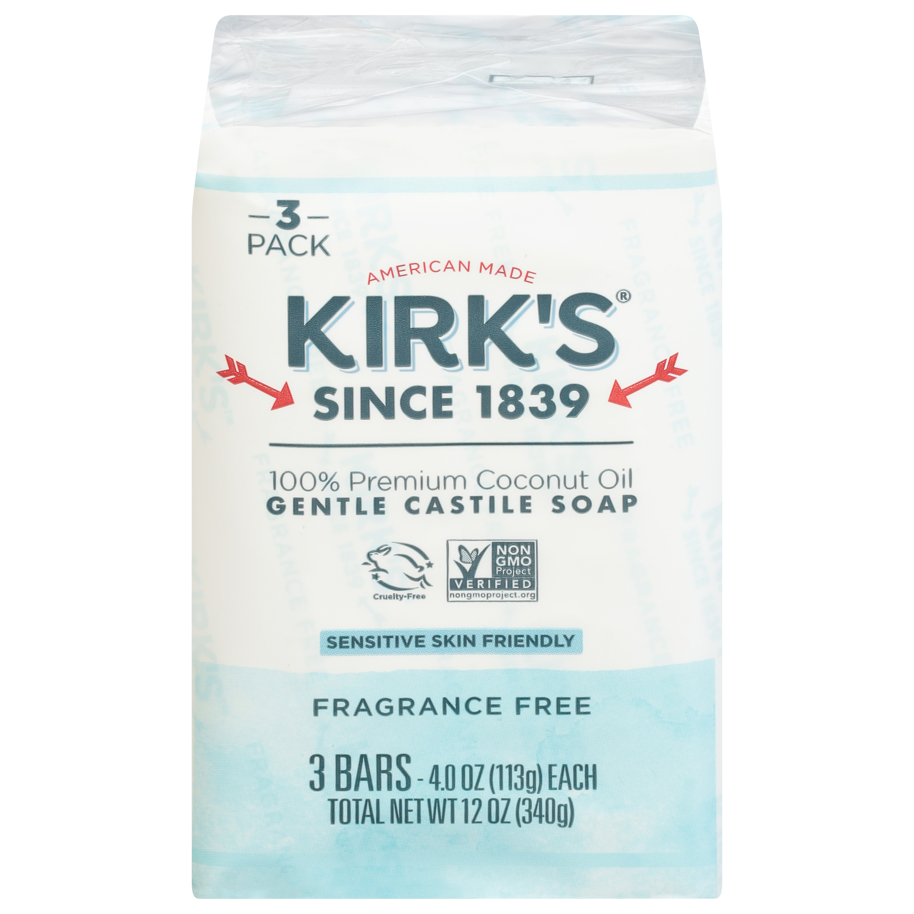 Kirk's Gentle Fragrance Free Castile Soap