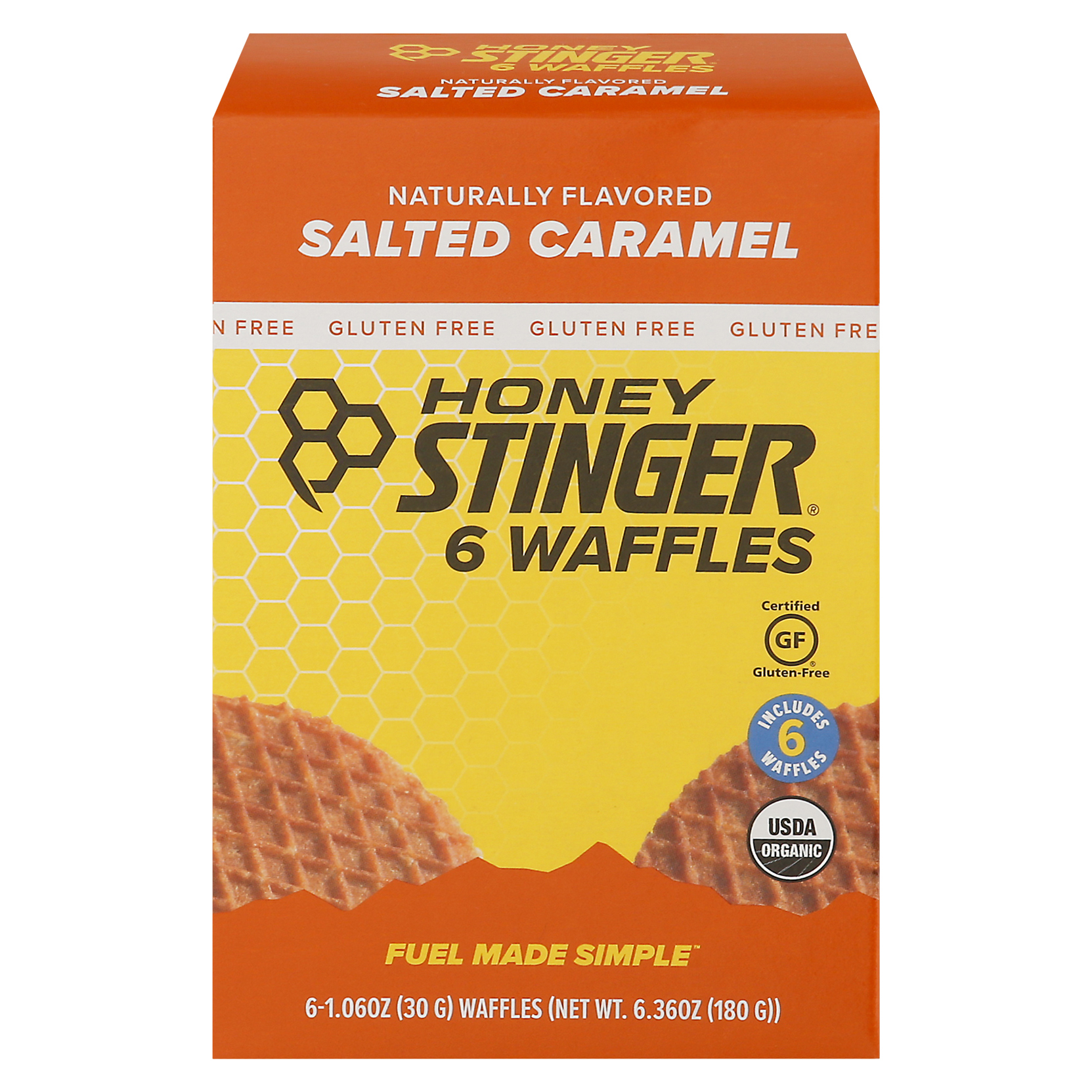 Honey Stinger Gluten Free Salted Caramel Waffles 6 - 1.06 oz Waffles