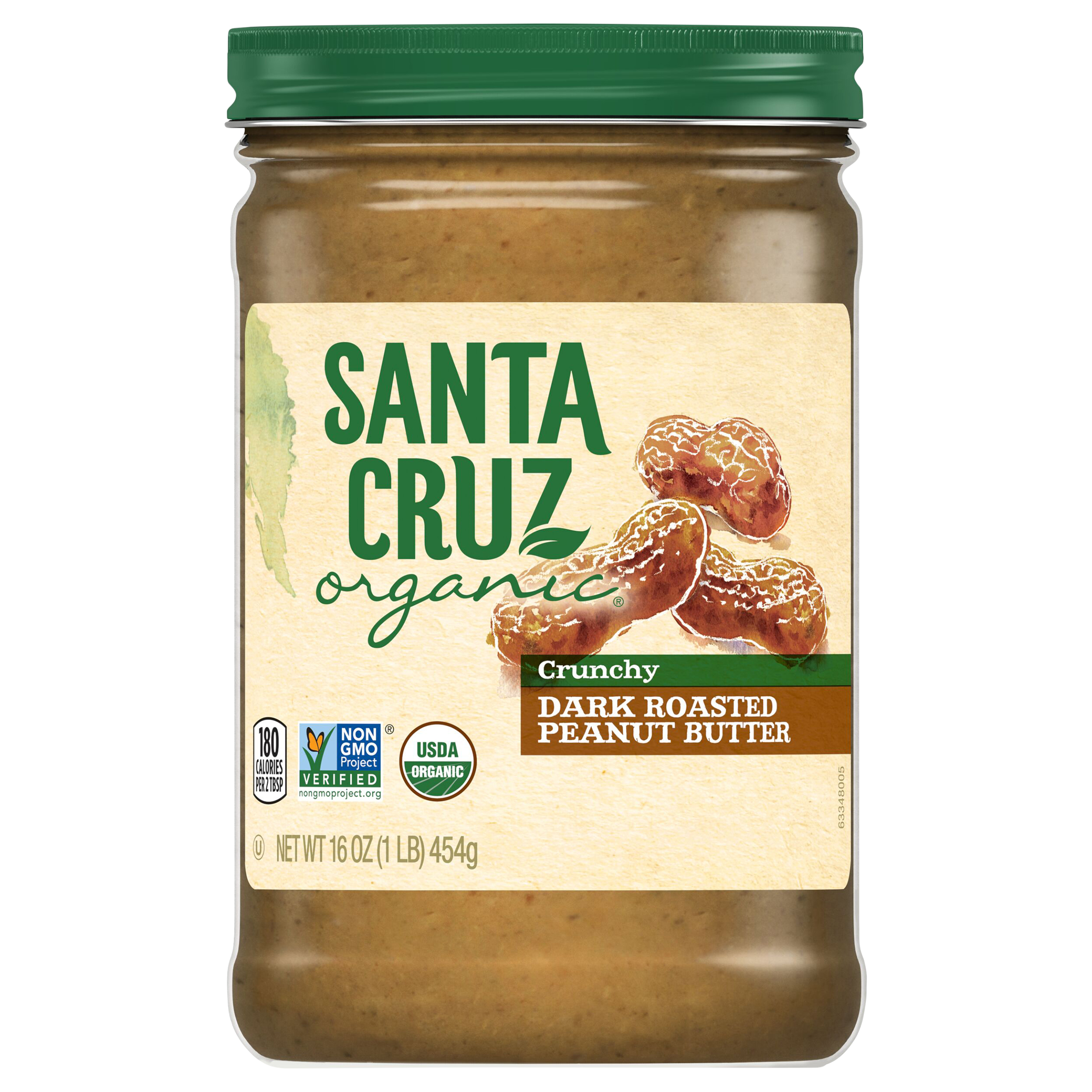 Santa Cruz Organic Crunchy Dark Roasted Peanut Butter,
