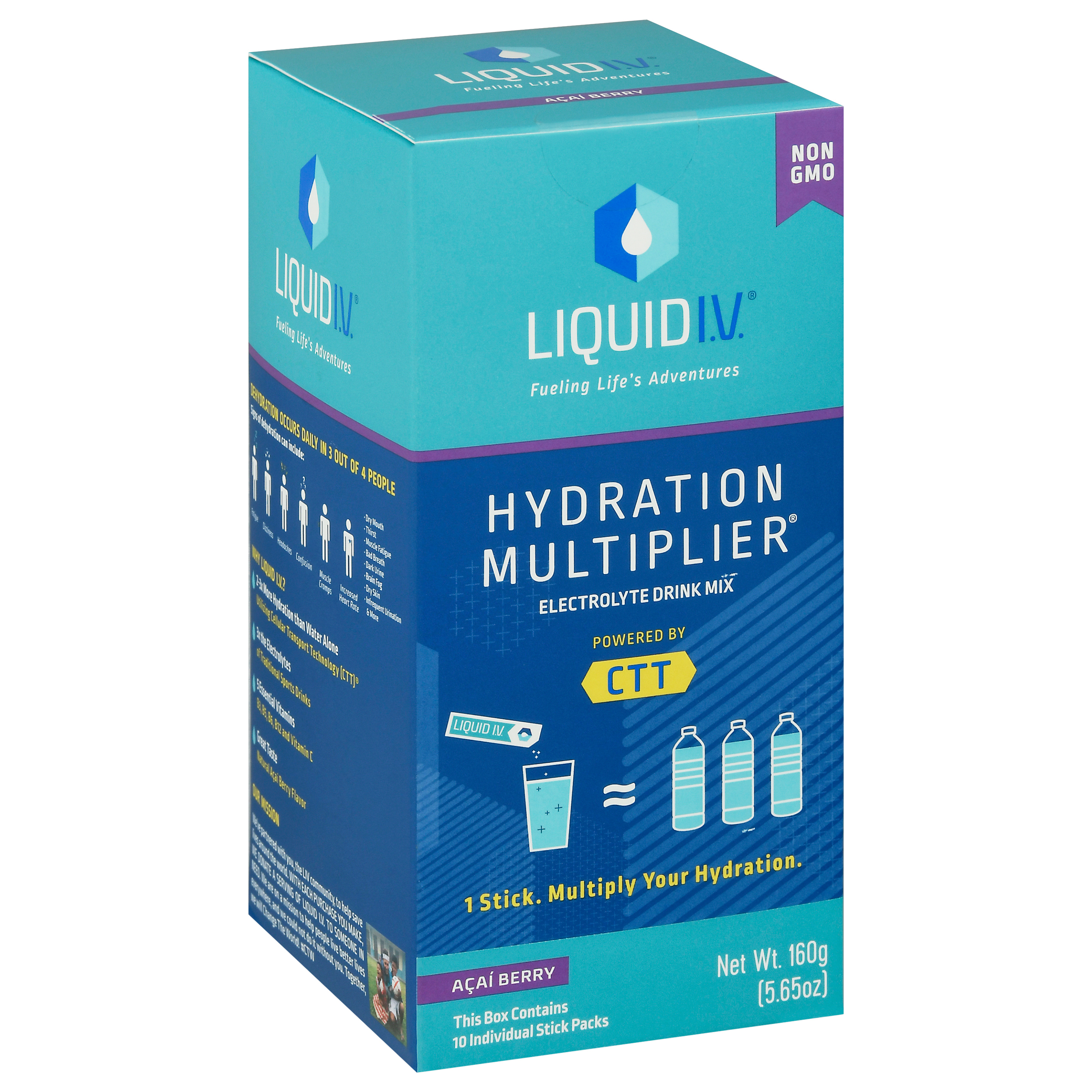 Liquid I.V. Hydration Multiplier Acai Berry Electrolyte Drink Mix 10 Stick Packs