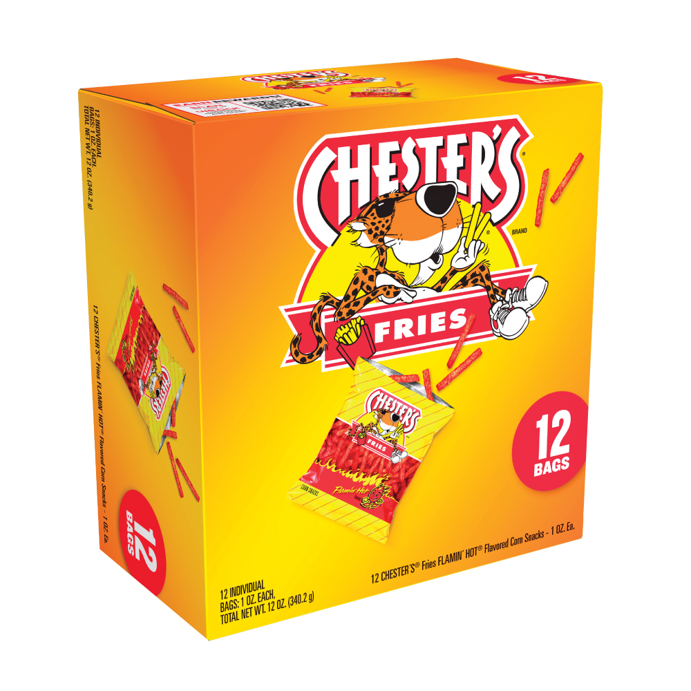 Chester's Fries, Flamin' Hot Flavored Corn Snacks, 12 Each