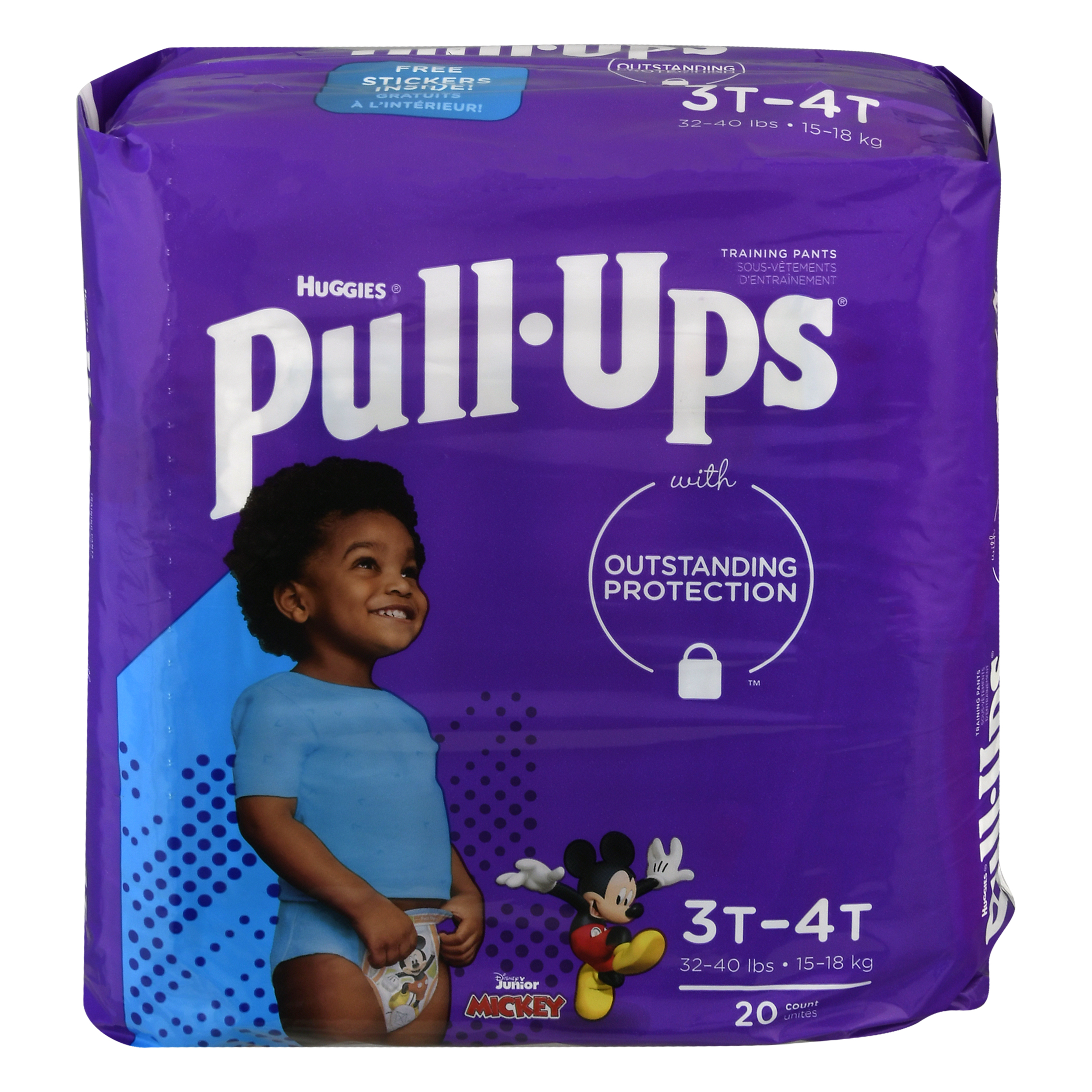 Huggies Pull-Ups Disney Junior Mickey Size 3T-4T (32-40 lbs) Training Pants 20 ea