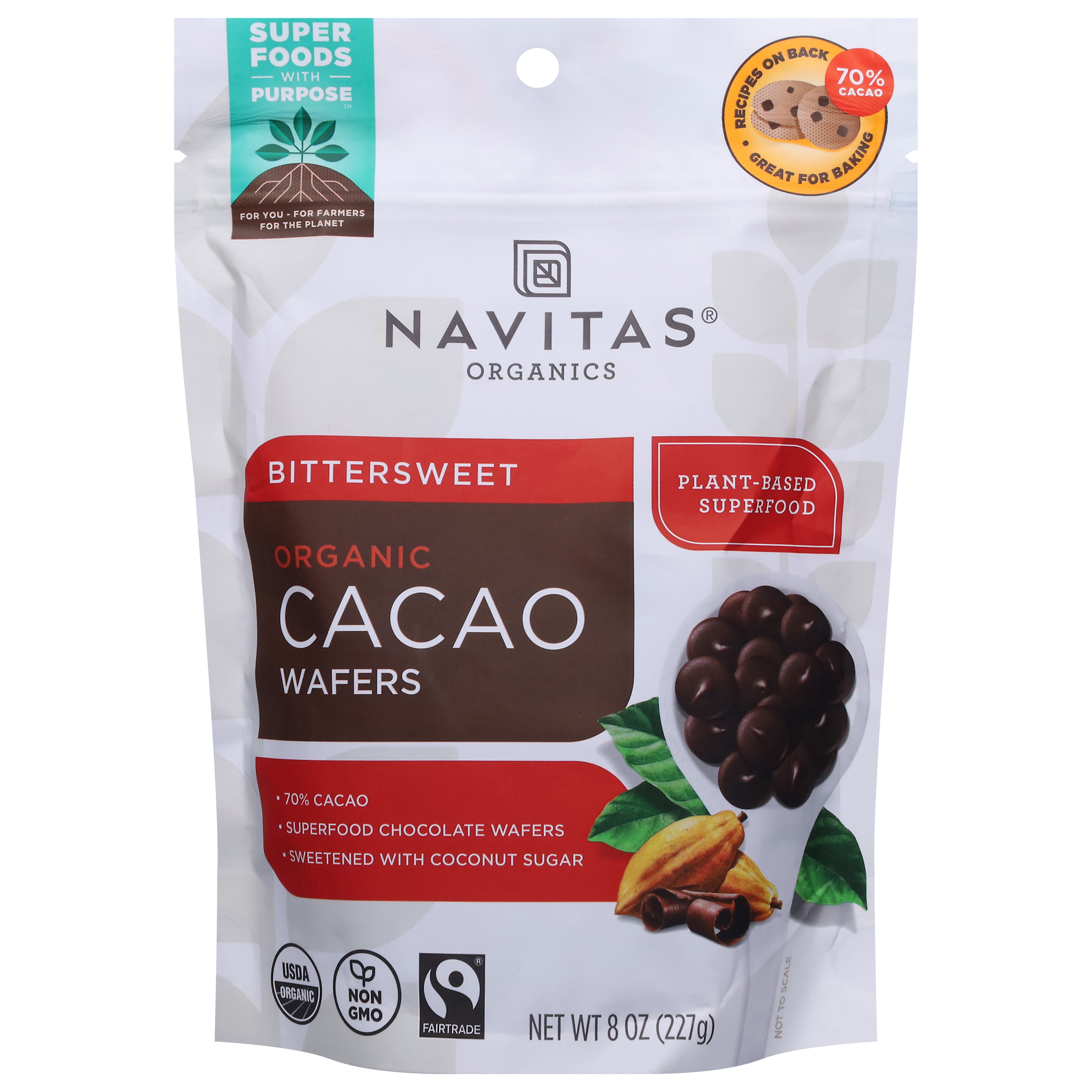 Navitas Organics Organic Bittersweet Cacao Wafers