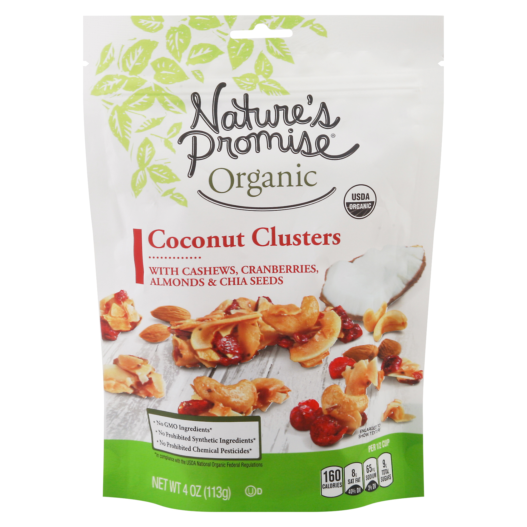 Nature's Promise Organic Coconut Clusters 4 oz Pouch