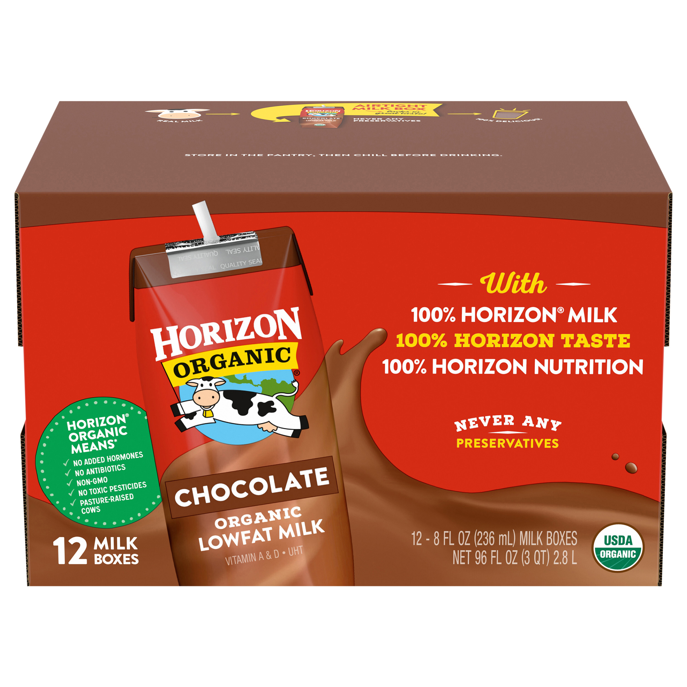 Horizon Organic Shelf-Stable 1% Low Fat Milk Boxes, Chocolate, 8 oz.,
