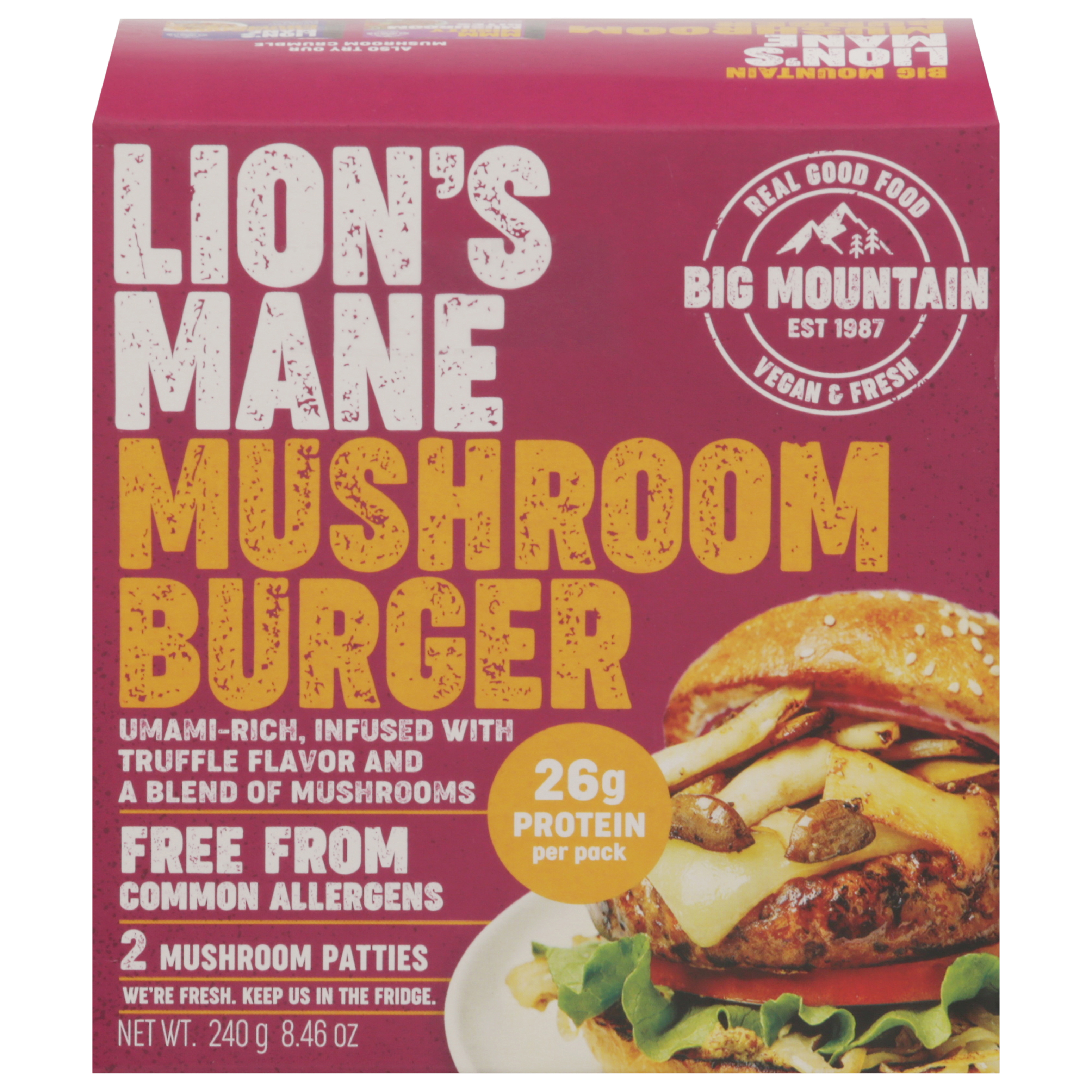 Big Mountain Lion's Mane Truffle Flavor Mushroom Burger