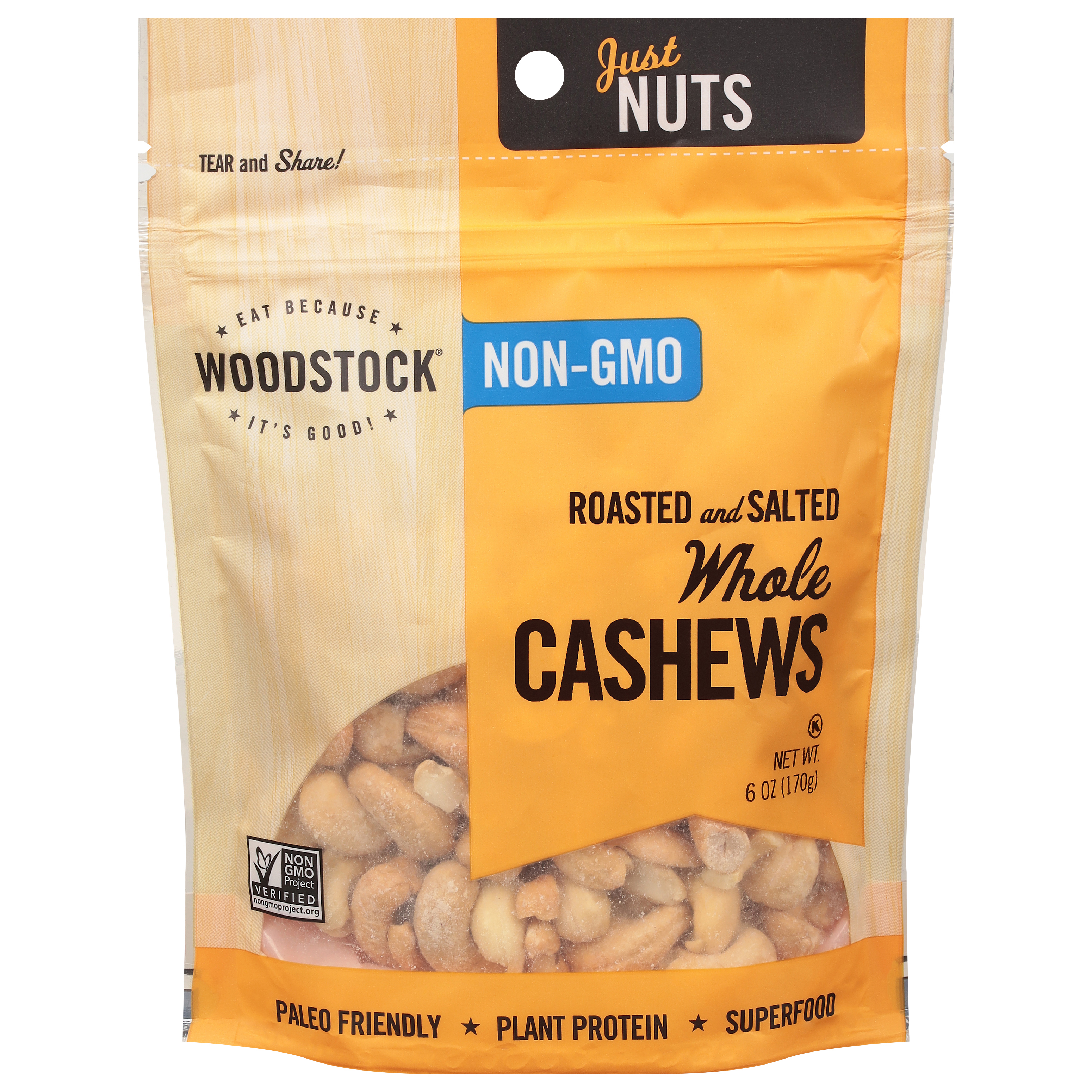 Woodstock Whole Roasted and Salted Cashews