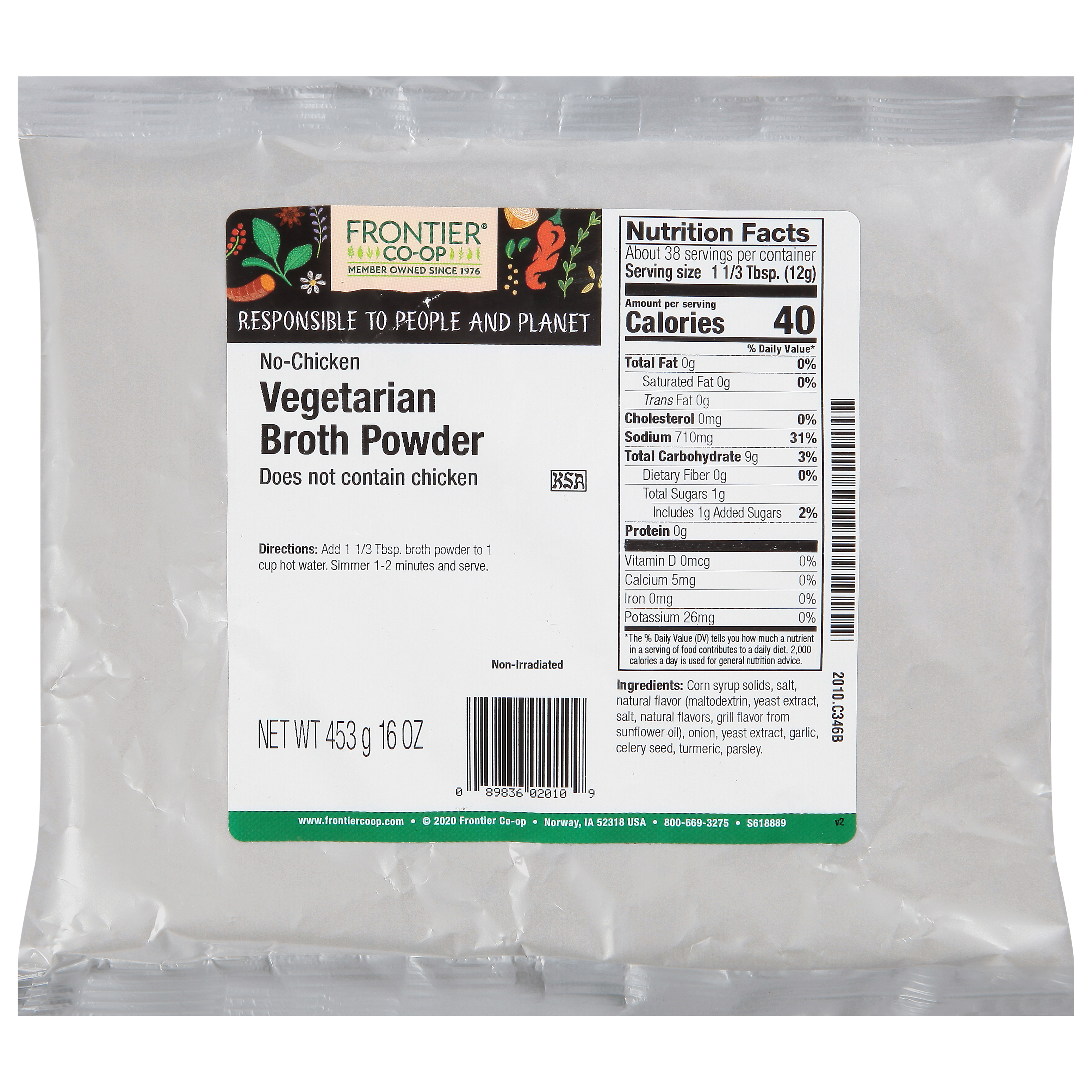 Frontier Co-op No-Chicken Vegetarian Broth Powder