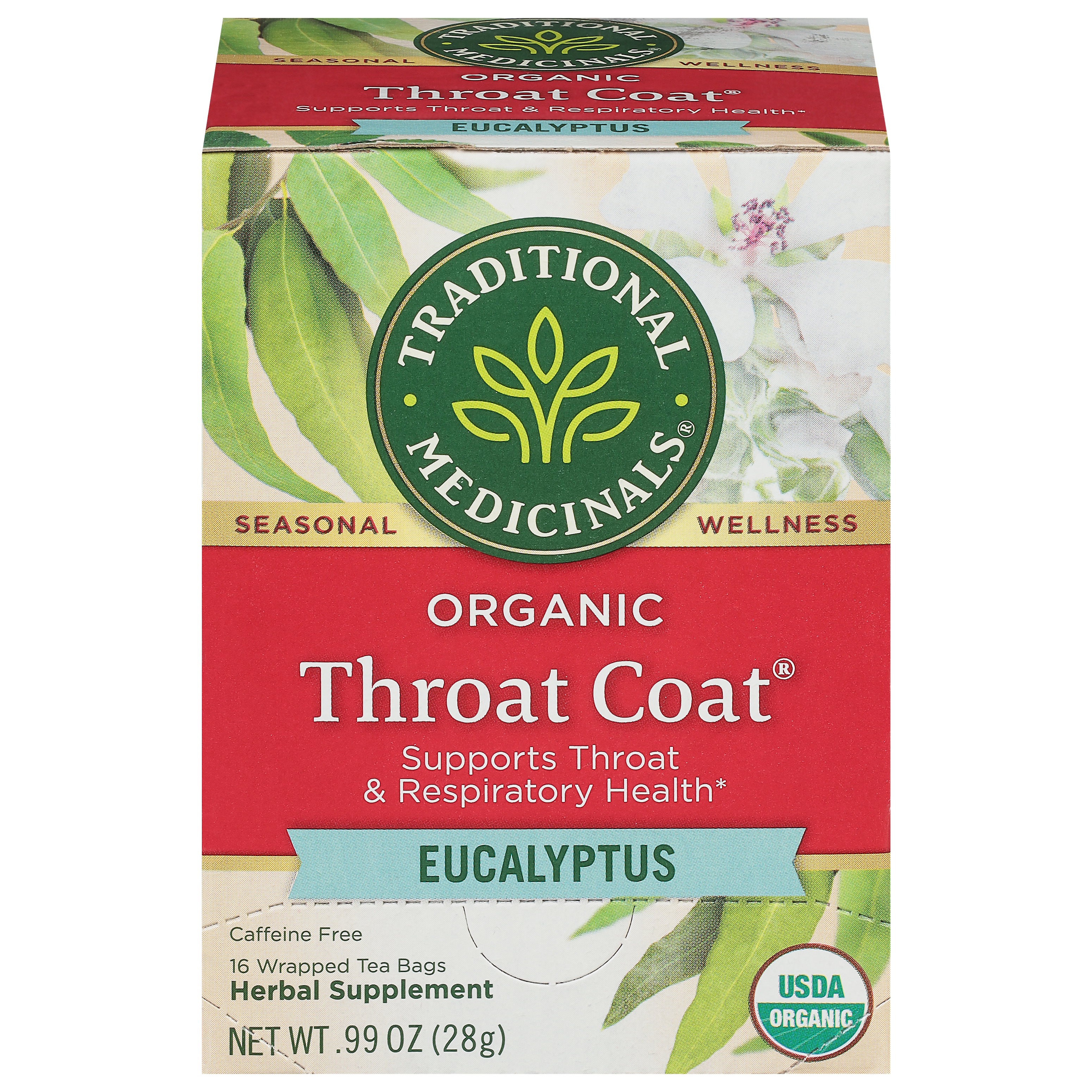 Traditional Medicinals Organic Eucalyptus Throat Coat 16 Tea Bags