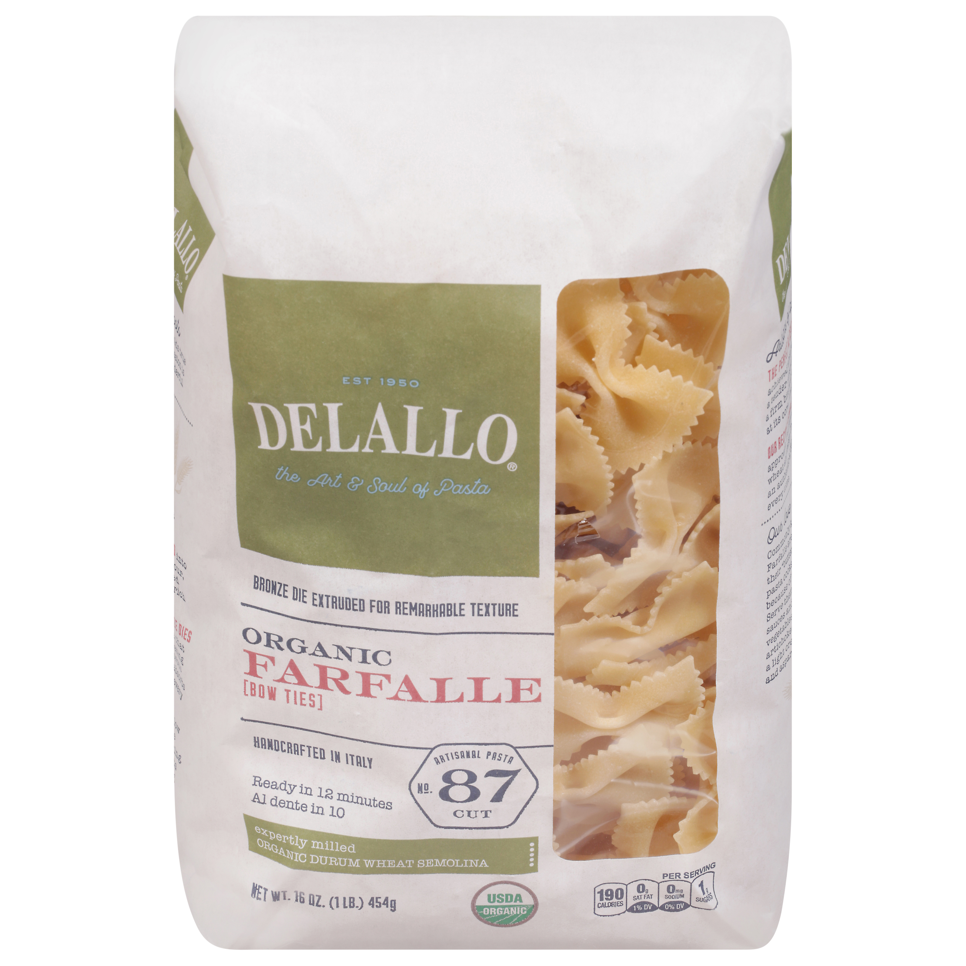 Delallo Organic Bow Ties Farfalle
