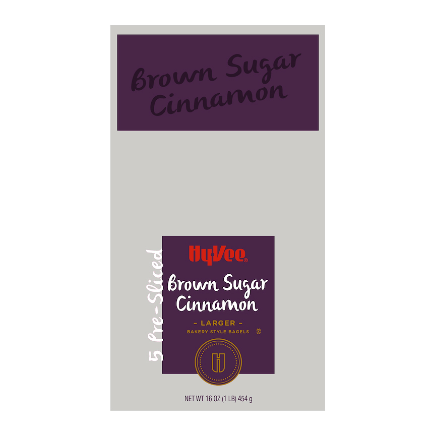 HyVee PreSliced Larger Bakery Style Brown Sugar Cinnamon Bagels 5 ea