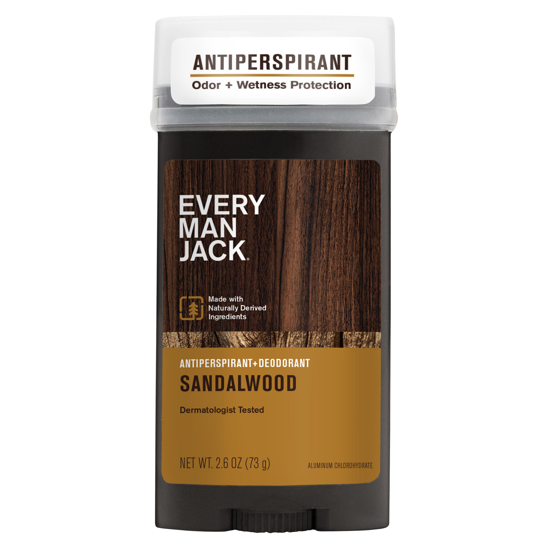 Every Man Jack Men’s Sandalwood Antiperspirant Deodorant - Stay Fresh with Antiperspirant Men’s Deodorant - Odor Crushing, Long Lasting, Plant-Based, and No Harsh Chemicals -